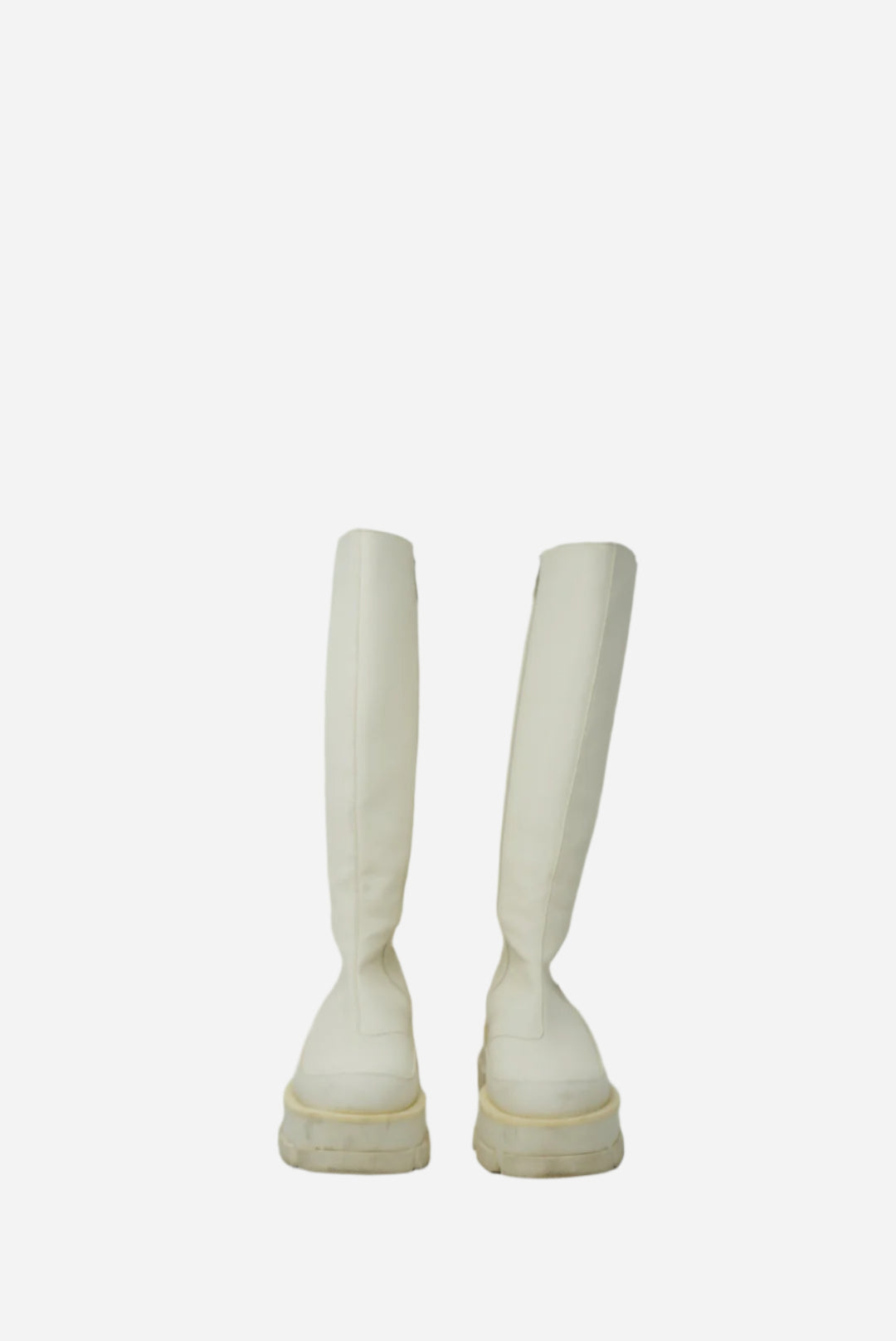 Both White Leather Boots