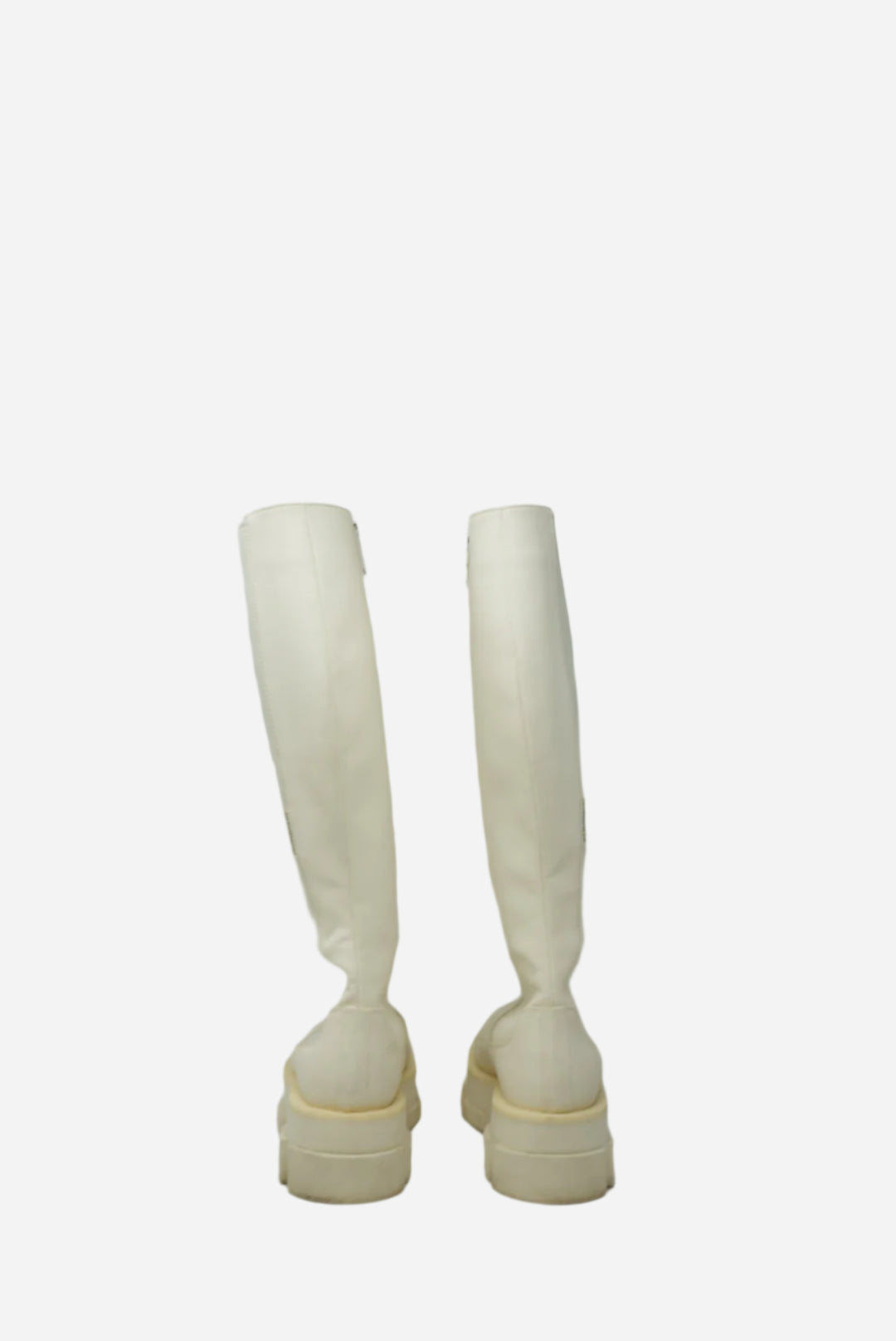 Both White Leather Boots