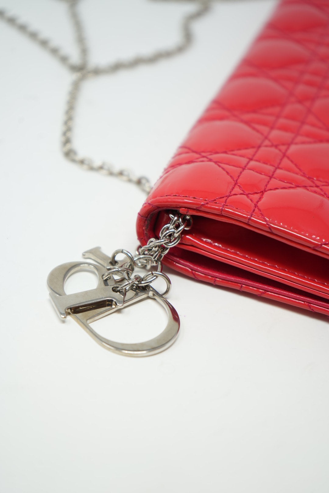 Lady Dior Pouch With Chain Patent 2013