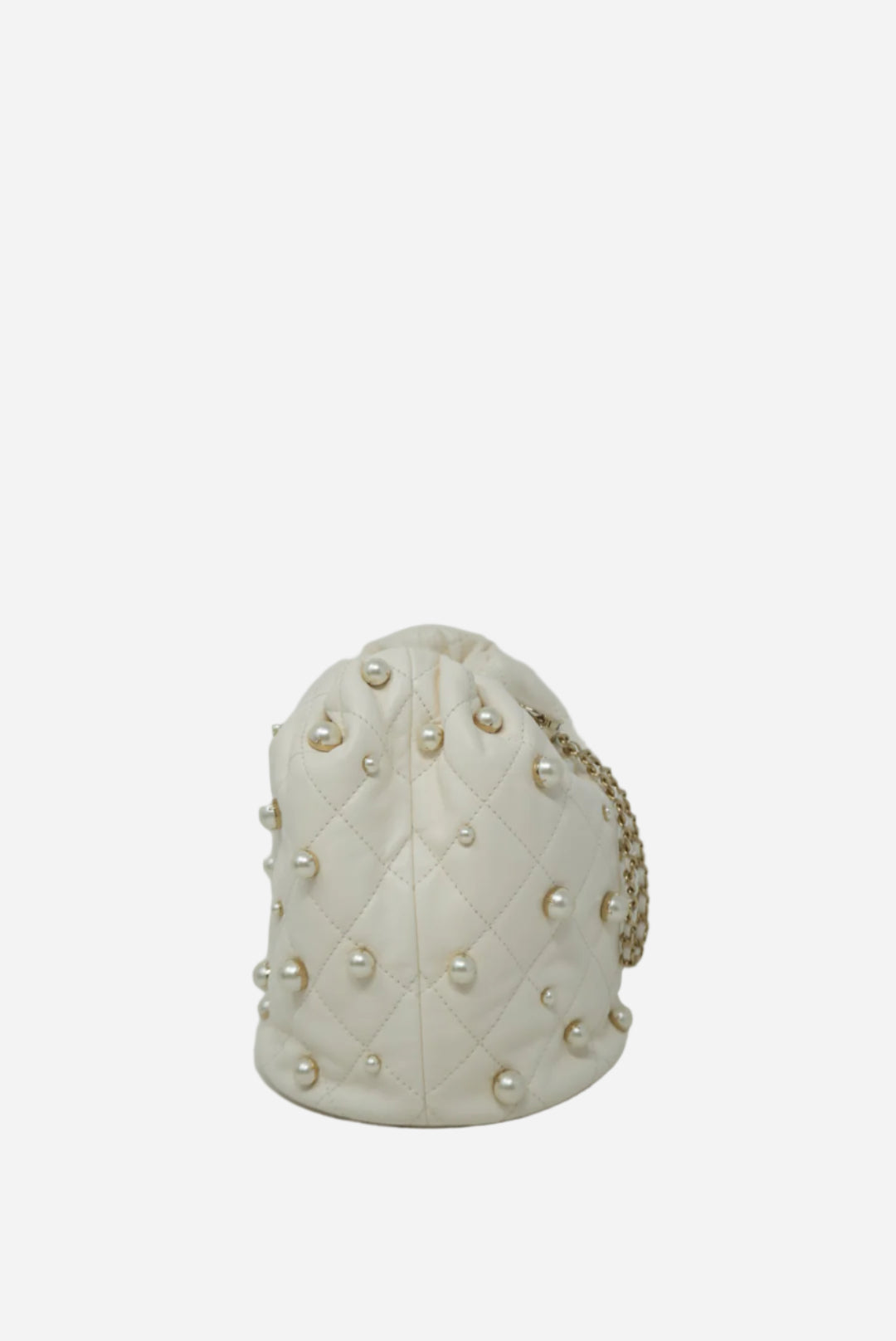 Pre-owned Chanel Lambskin Pearl Drawstring Bag 2021