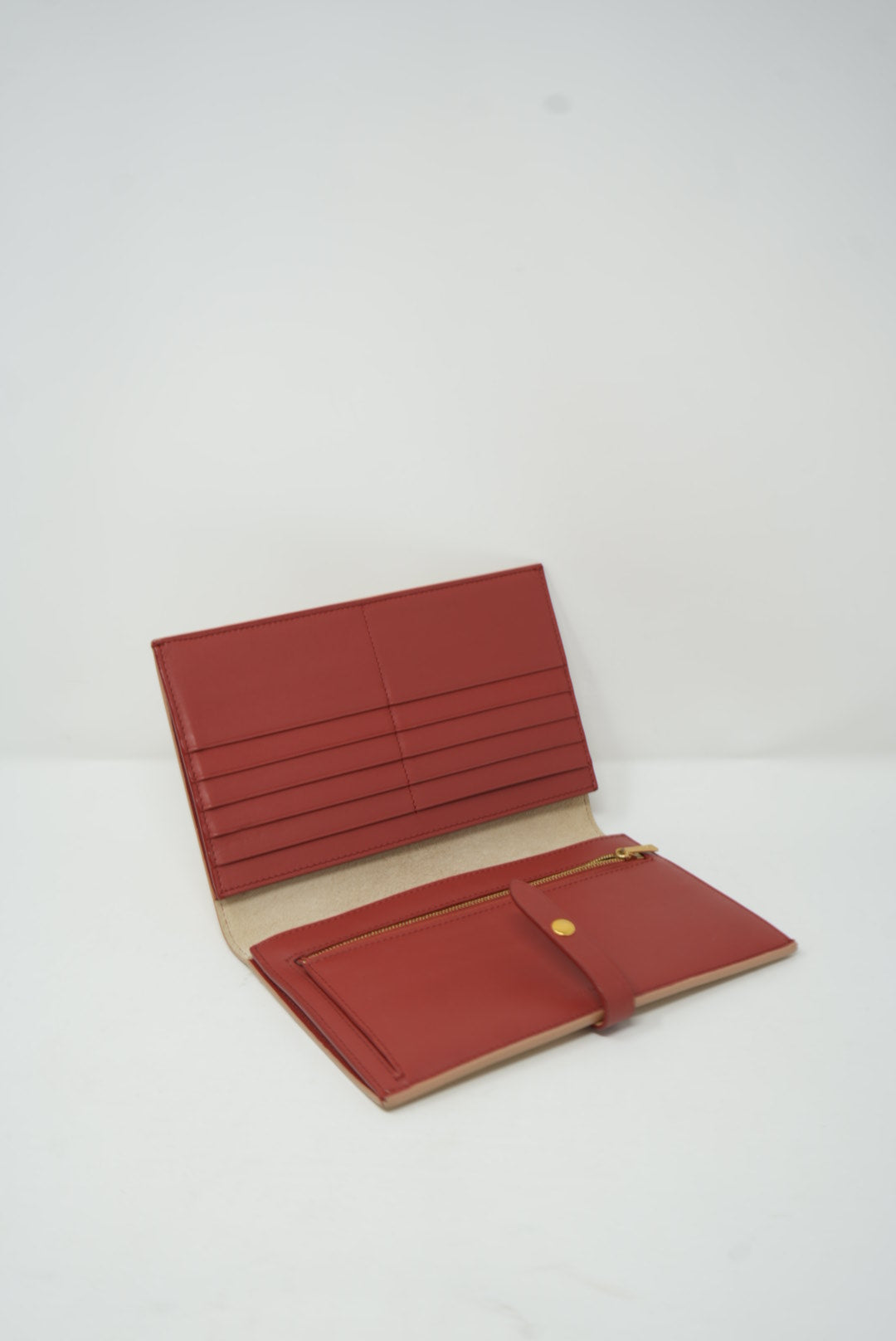 Celine Large Strap Wallet in Bicolor Grained Calfskin