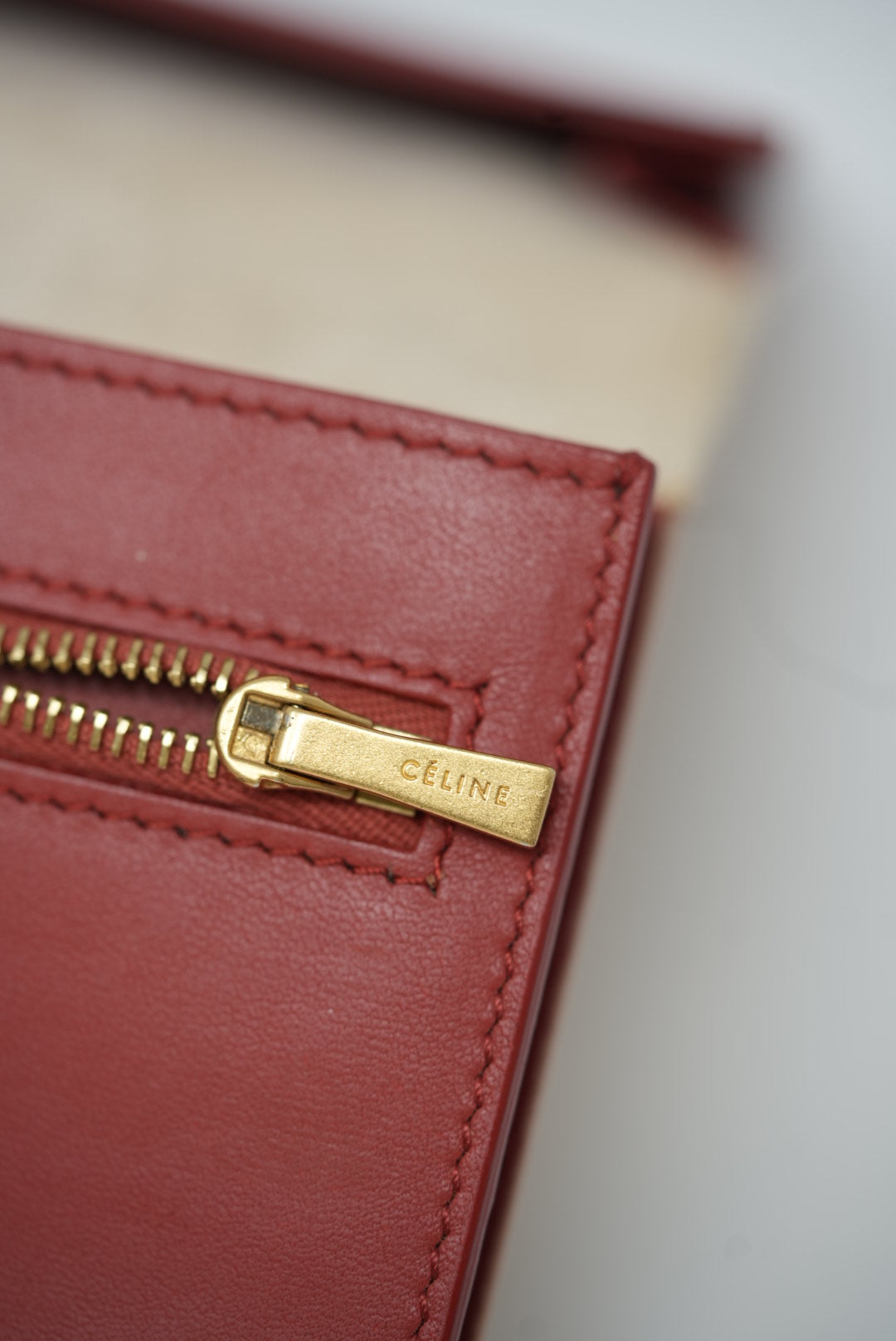 Celine Large Strap Wallet in Bicolor Grained Calfskin