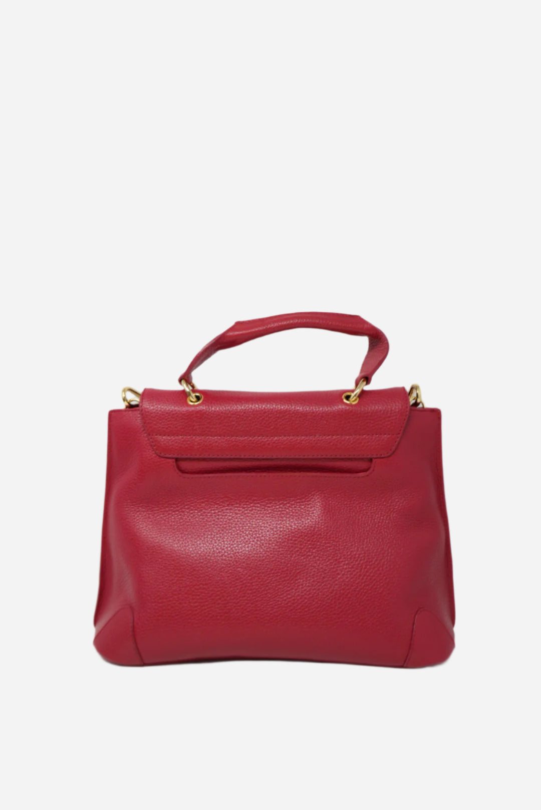 MCM Red Leather Top Handle