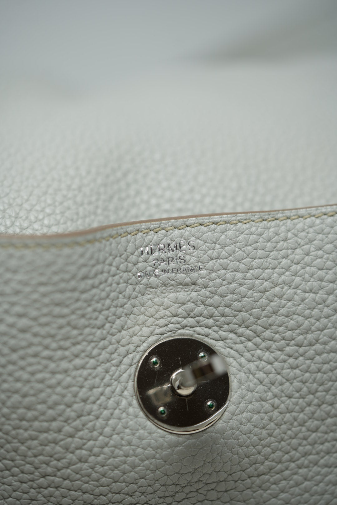 Hermes Lindy 30 TC Leather Square R 2004 Gris Perle