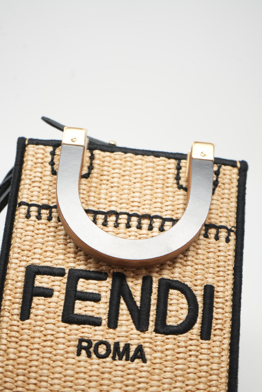 Fendi Sunshine Raffia Mini Tote Bag