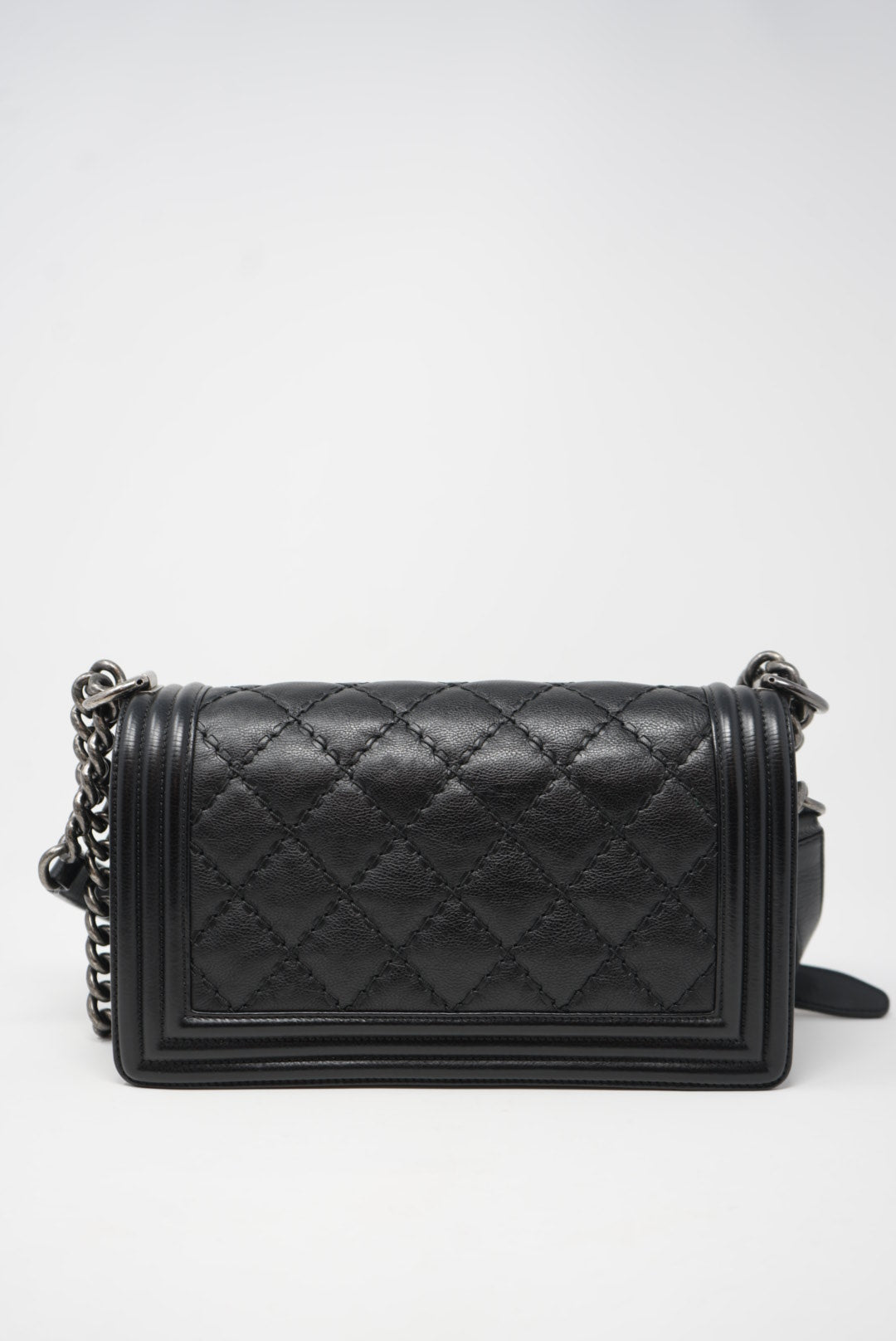 Pre-owned Chanel Quilted Wild Stitch Boy Bag Medium 2015-2016