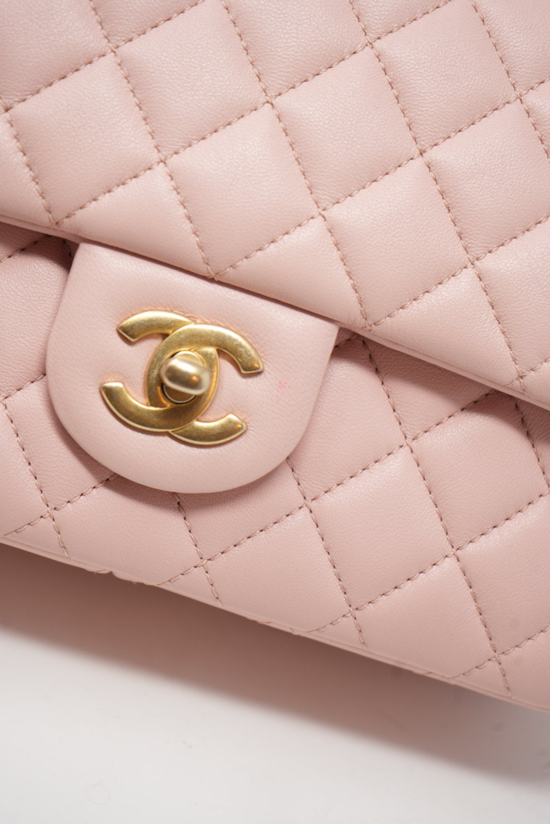 Pre-owned Chanel 2023 Lambskin Pink Sweet Camellia Chain Flap Bag