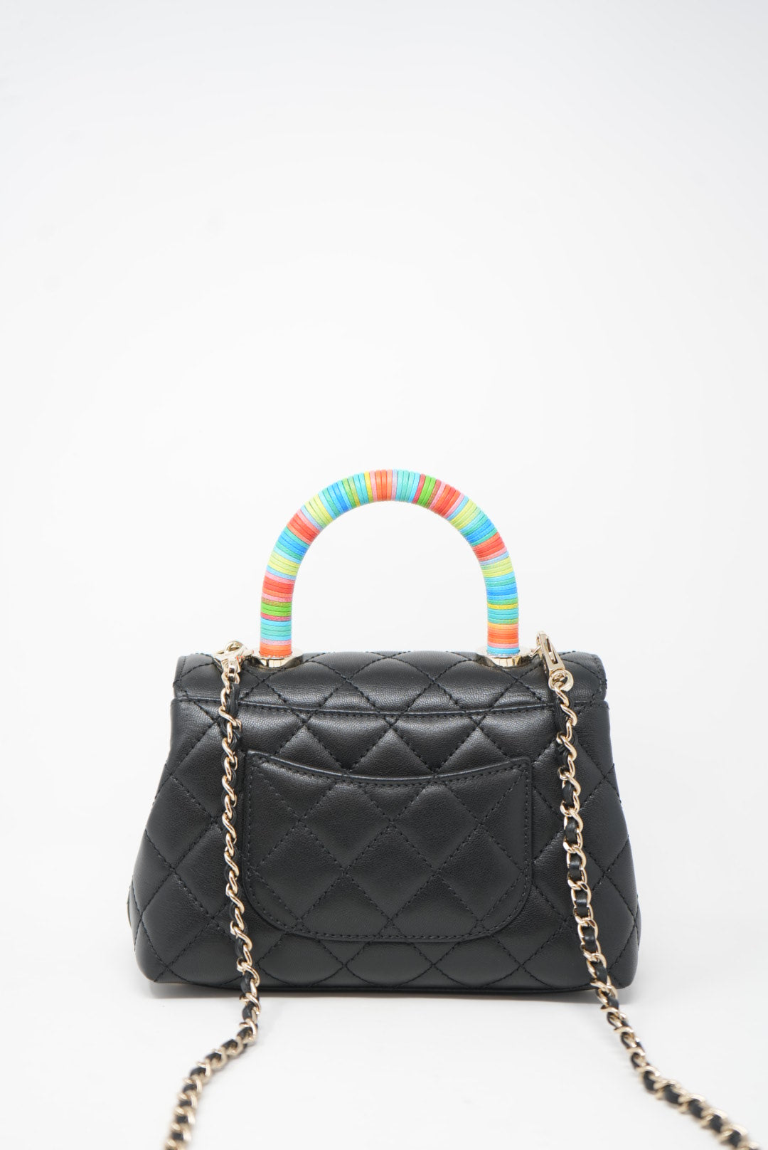 Pre-owned CHANEL Extra Mini Rainbow Coco Handle 2021