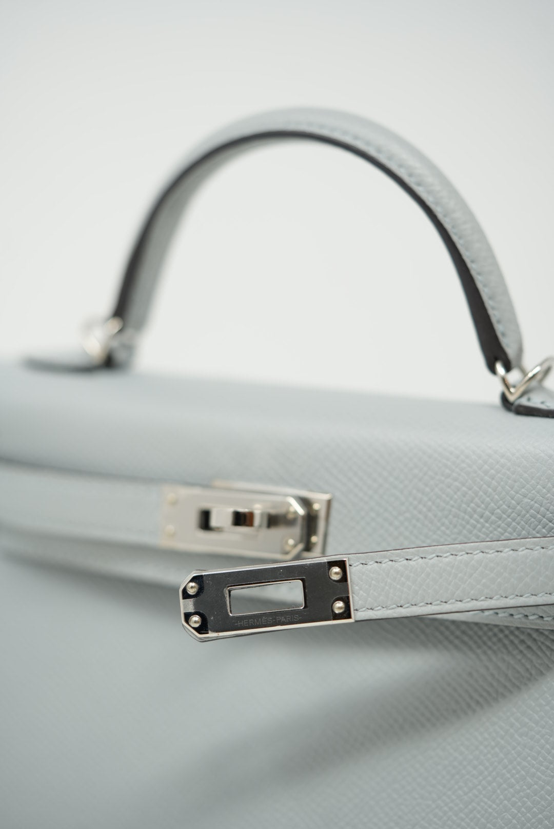Hermes 2018 Mini Kelly Epsom Blue Glacier