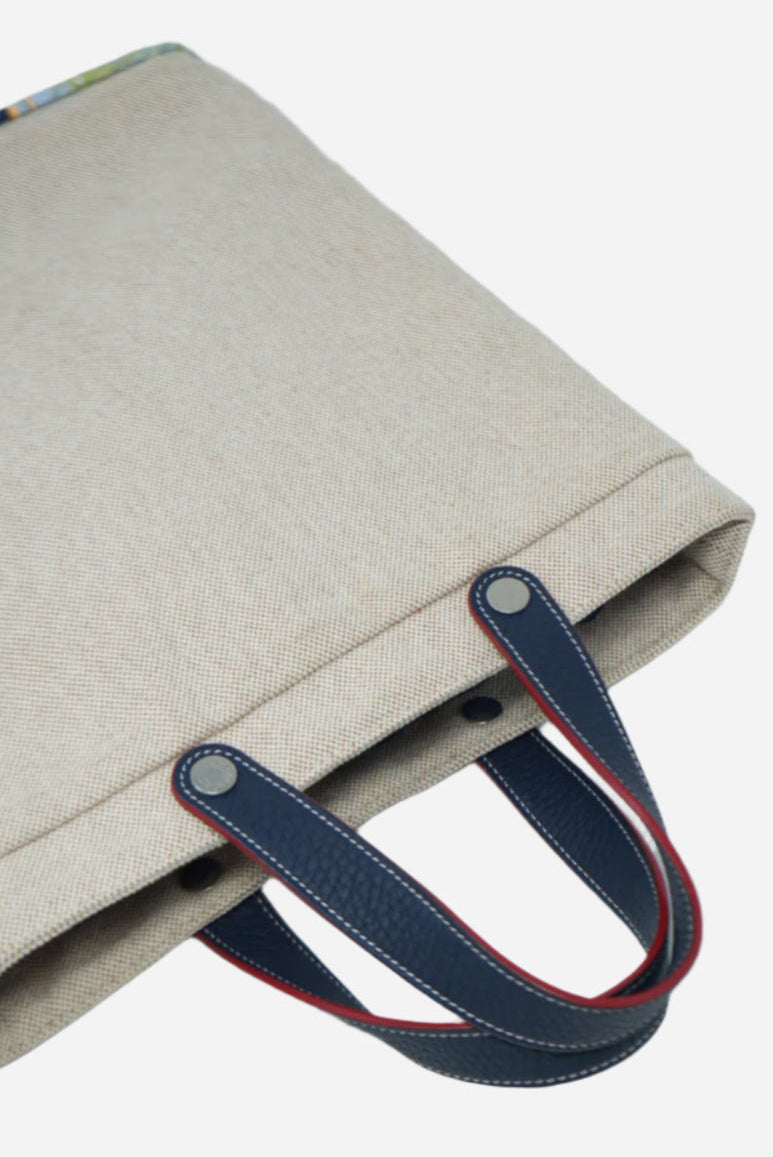 Hermes Petit H Canvas/Silk Tote Bag