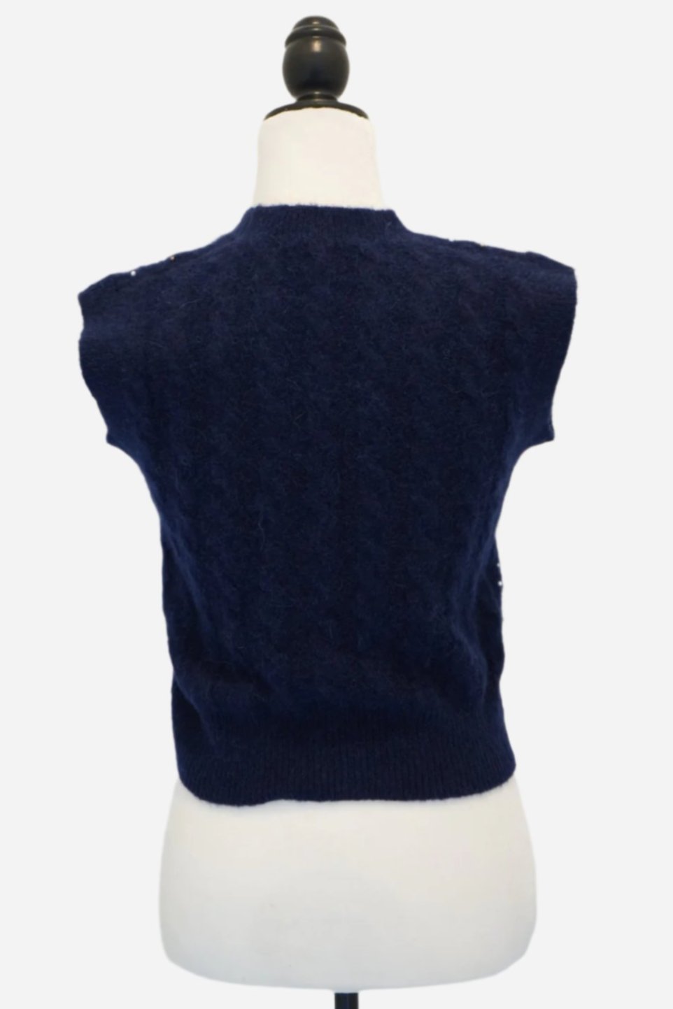 Maje Blue Crystal-Studded Vest Size 1