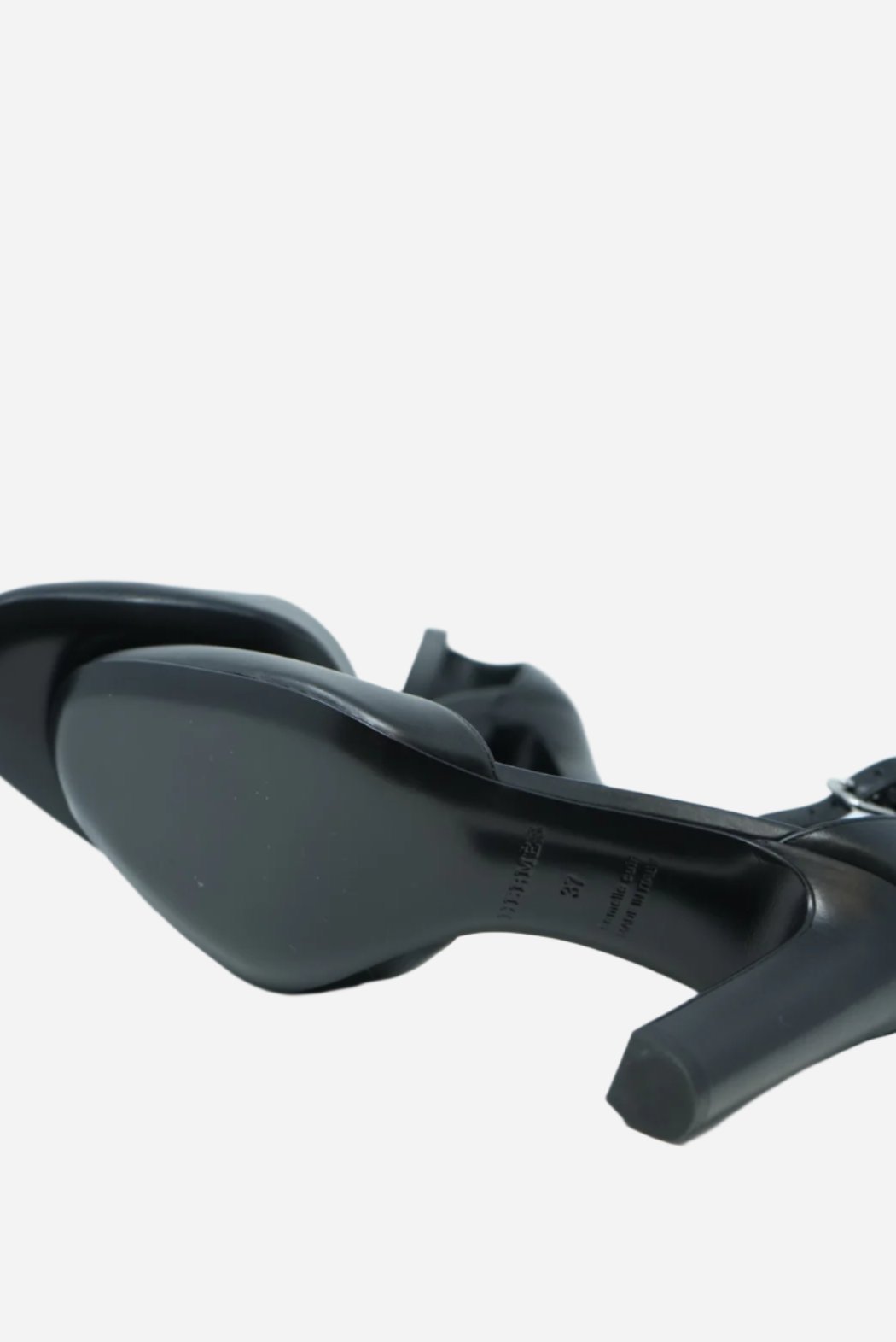 Hermes Black Leather Ankle Strap Sandals NWT Size 37