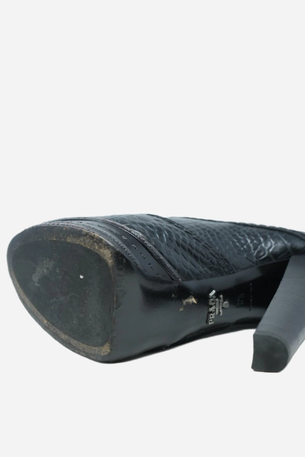 Prada Platform Heeled Ankle Boots Size 37.5