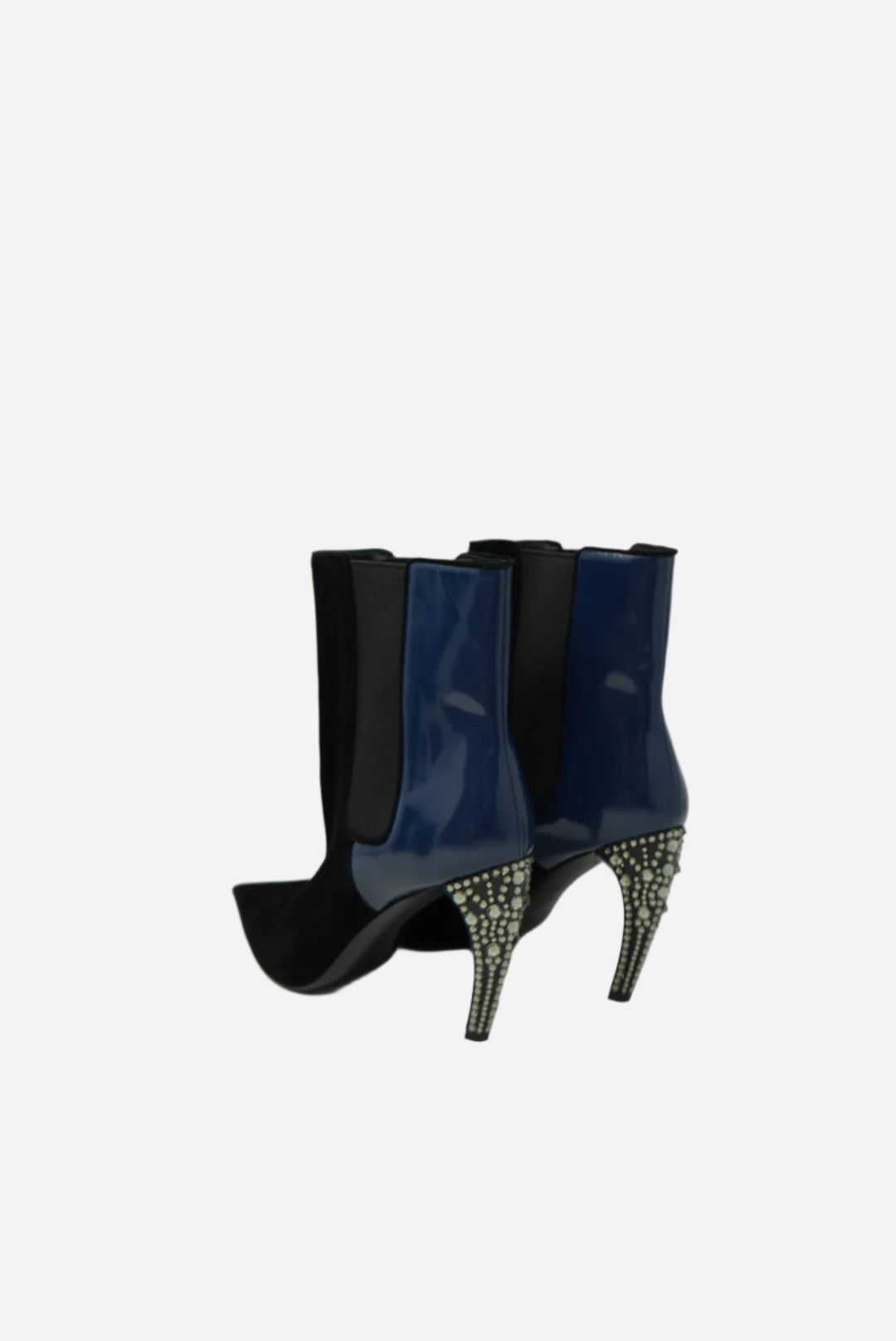 Louis Vuitton Velvet/Patent Crystal Ankle Boots NW