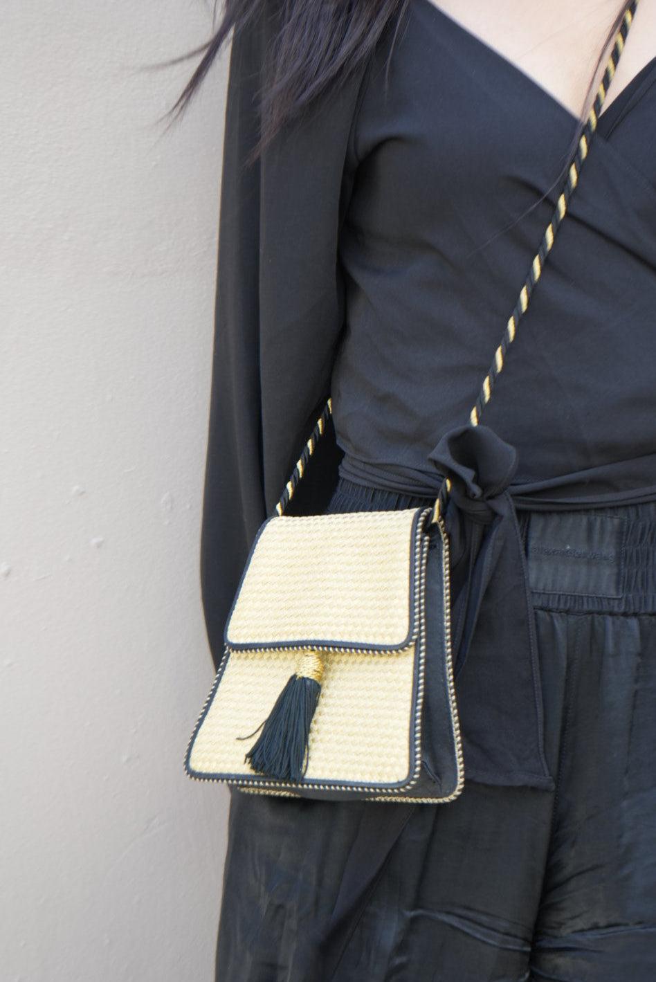 Bottega Venata Wicker Mini Crossbody Bag