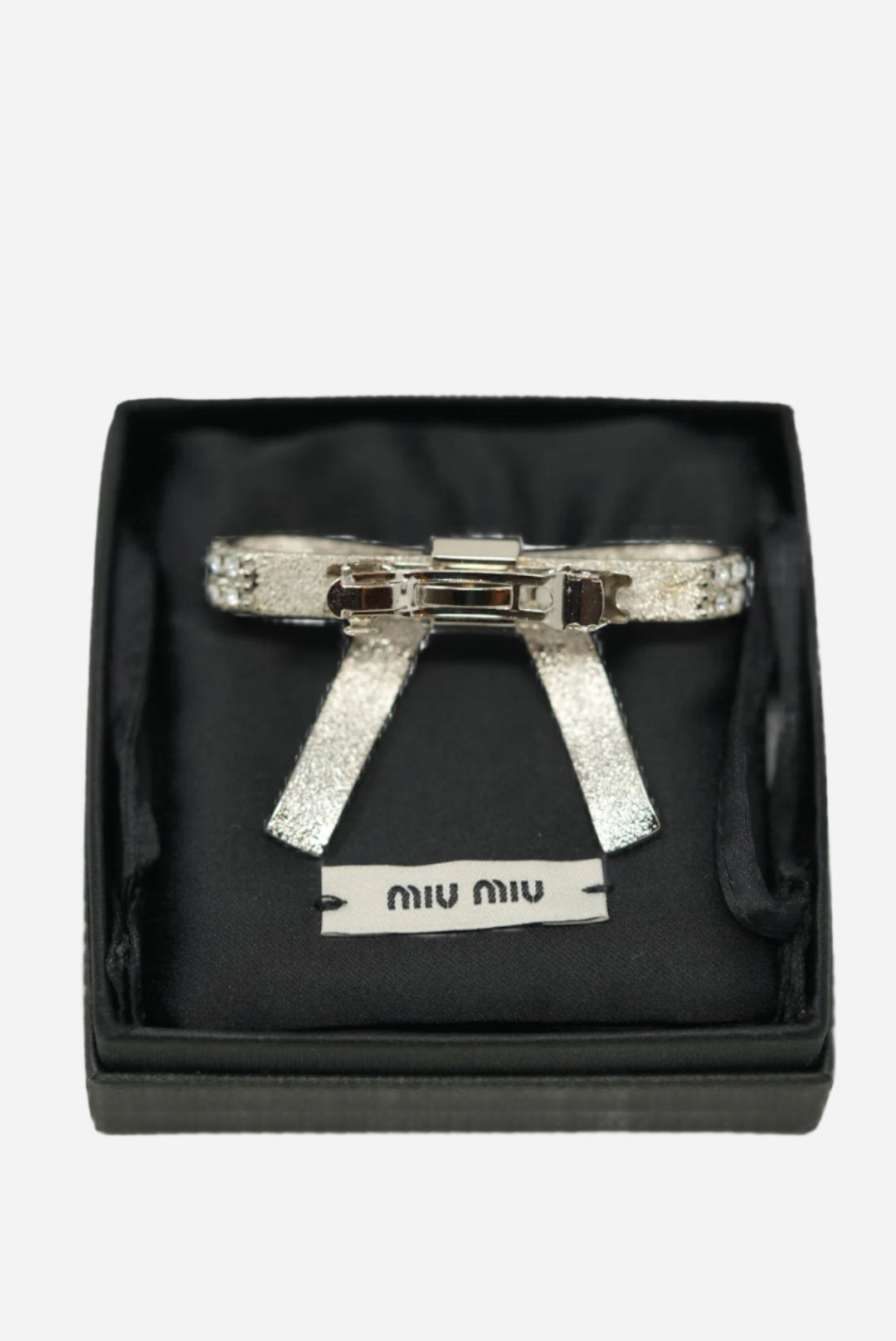 MiuMiu Crystal Bow Barrette W/box