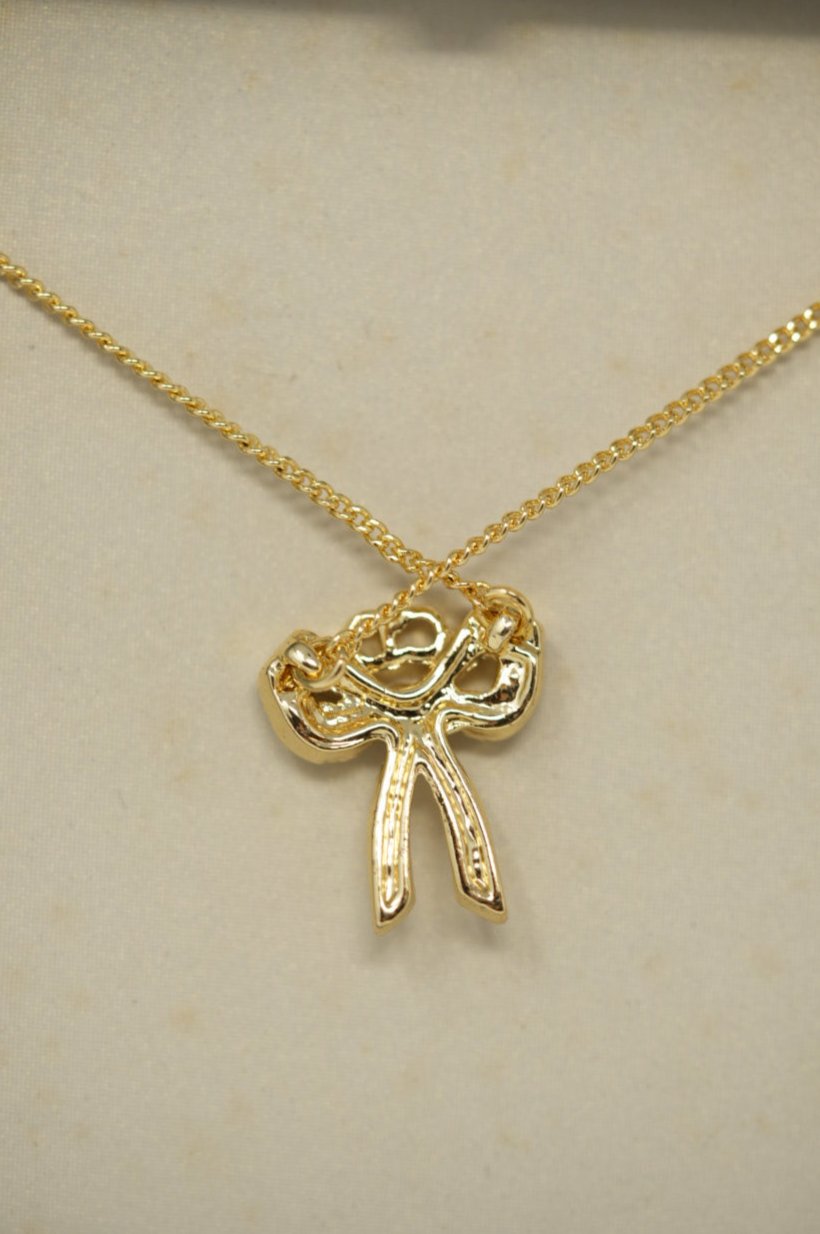 Dior Vintage Gold-Tone Bow Necklace
