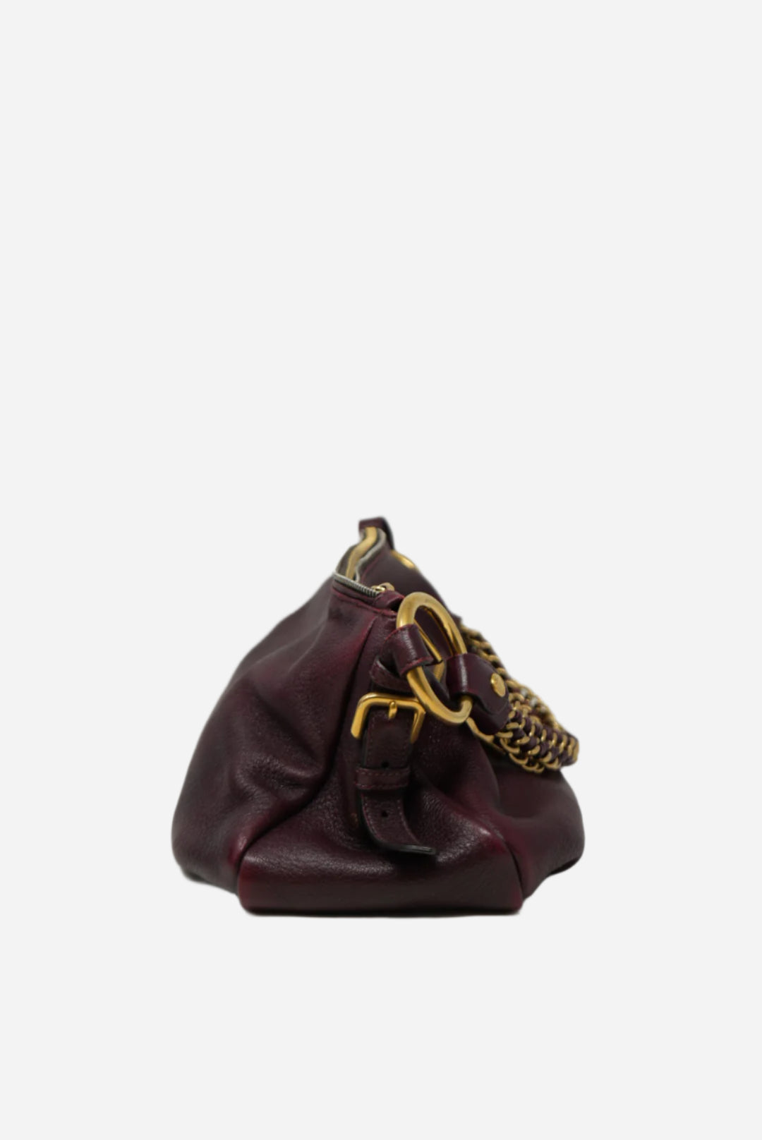 Prada Zip Leather Hobo Bag Replaced Lining