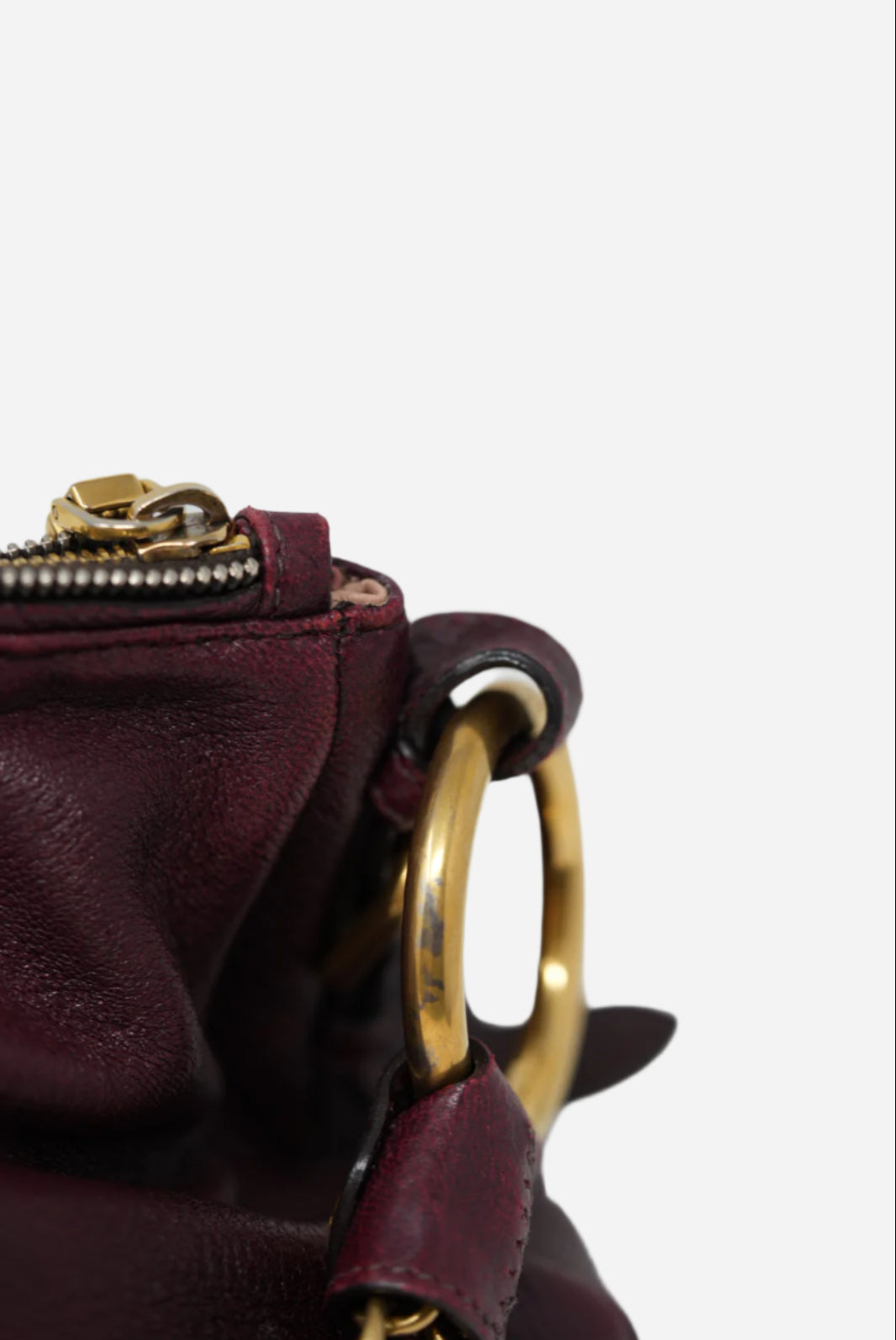 Prada Zip Leather Hobo Bag Replaced Lining