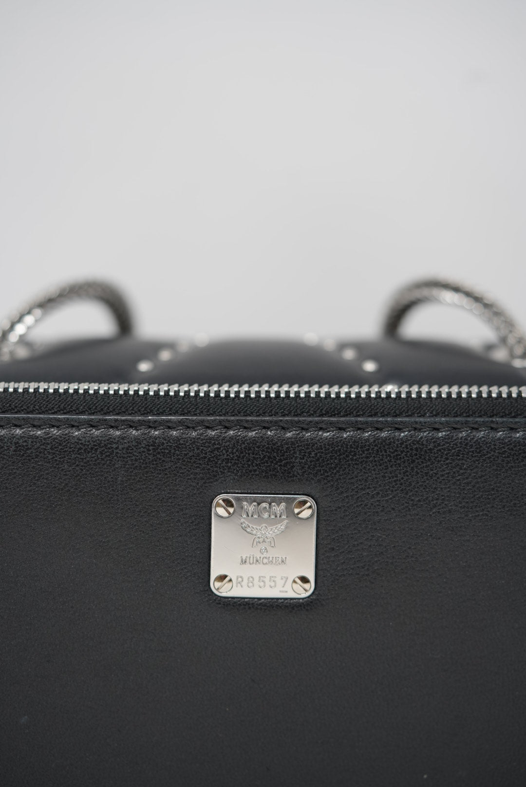 MCM Leather Crystal Studded Bag