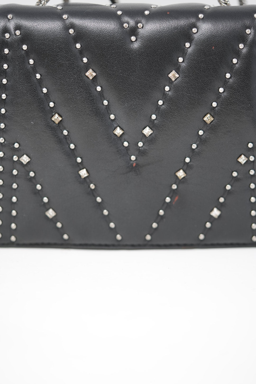 MCM Leather Crystal Studded Bag