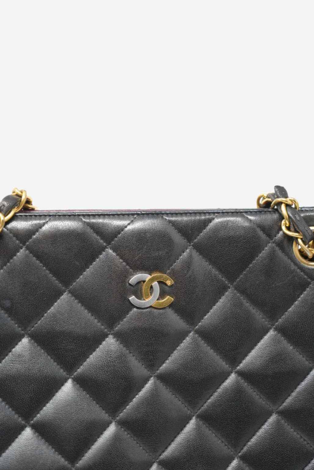 Pre-Owned CHANEL Paris Edition Shoulder Bag Black Lambskin 1994-1996