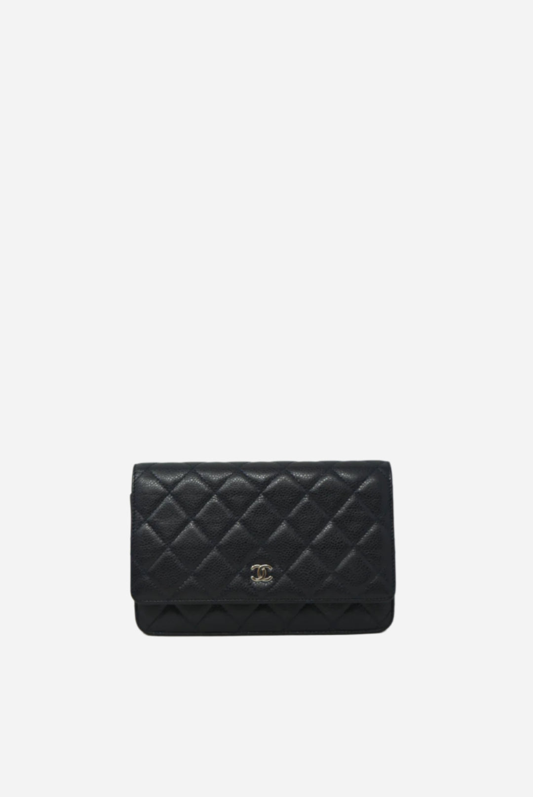 Pre-Owned Chanel 2013-2014 Navy Blue Wallet On Chain Caviar