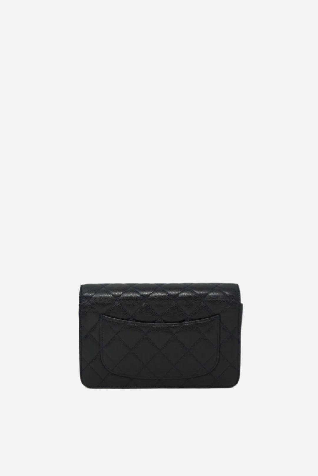 Pre-Owned Chanel 2013-2014 Navy Blue Wallet On Chain Caviar