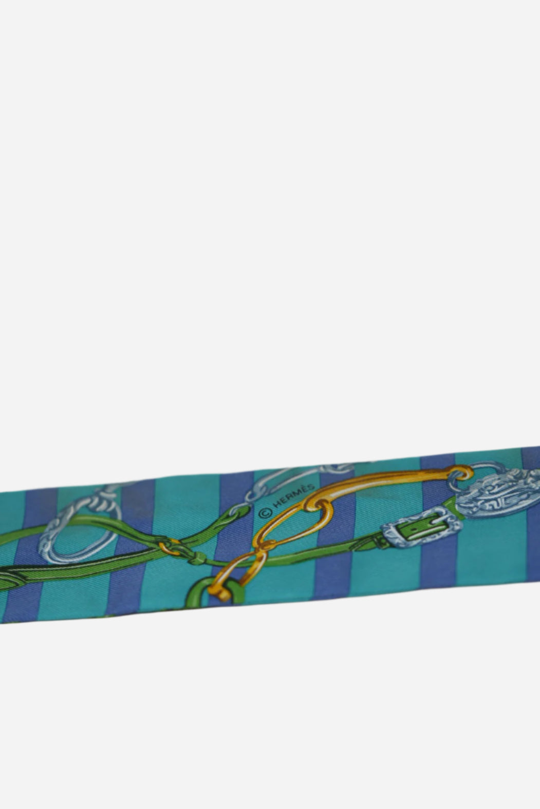 Hermes Blue Silk Twilly Scarf