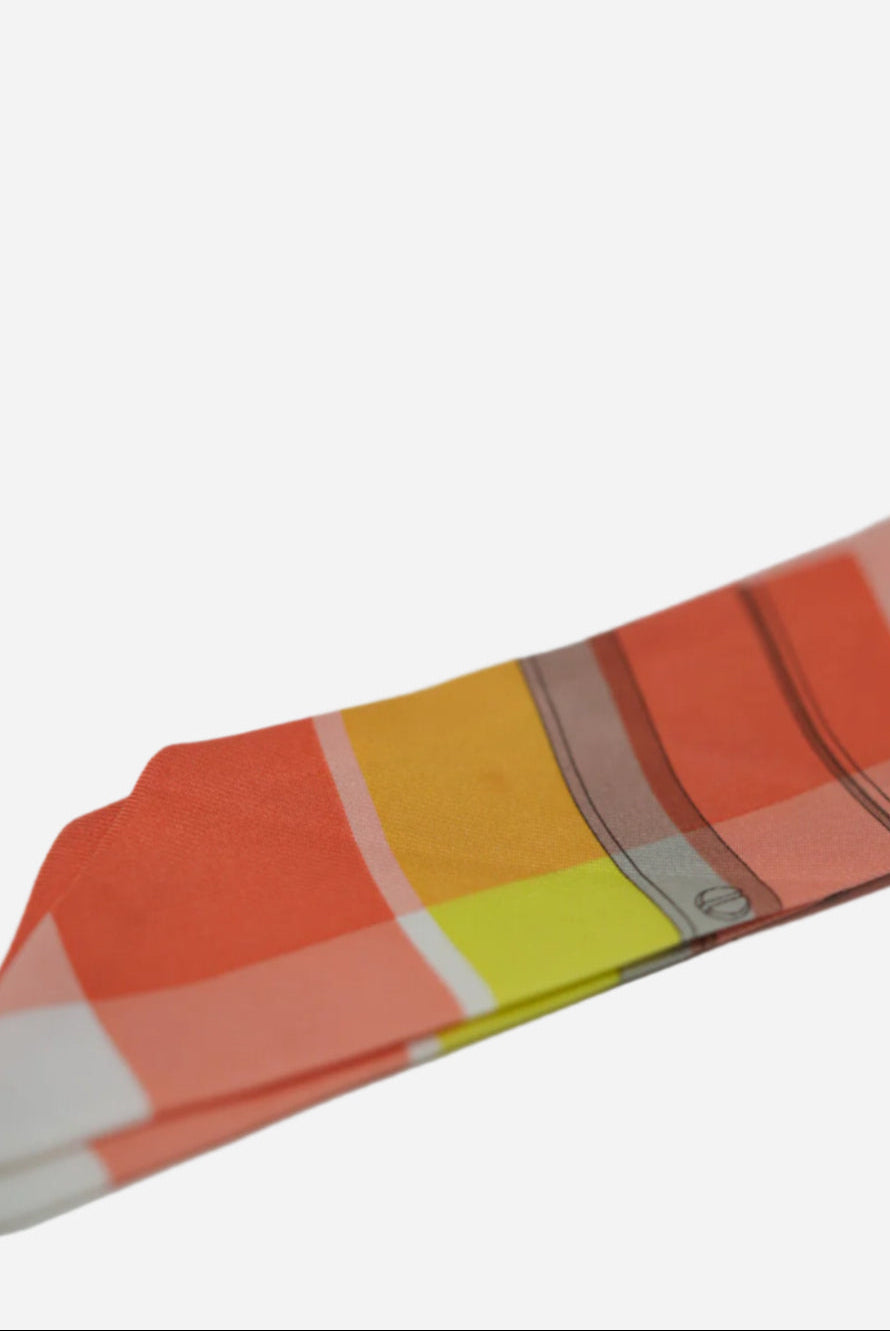 Hermes Orange Print Twilly