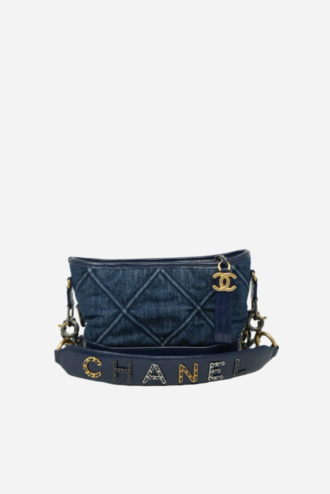 Pre-owned Chanel 2020 Gabrielle Denim Hobo Small