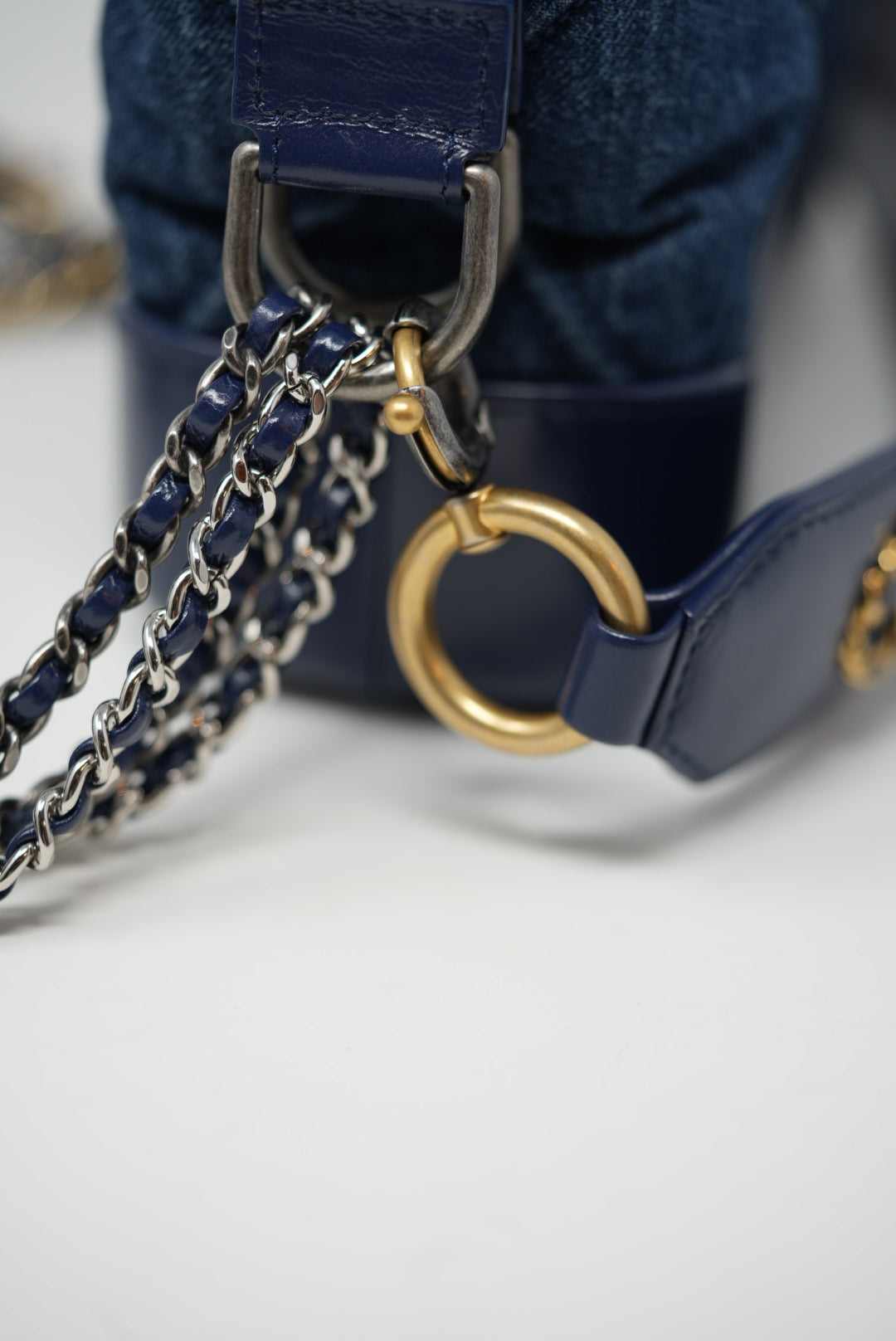 Pre-owned Chanel 2020 Gabrielle Denim Hobo Small