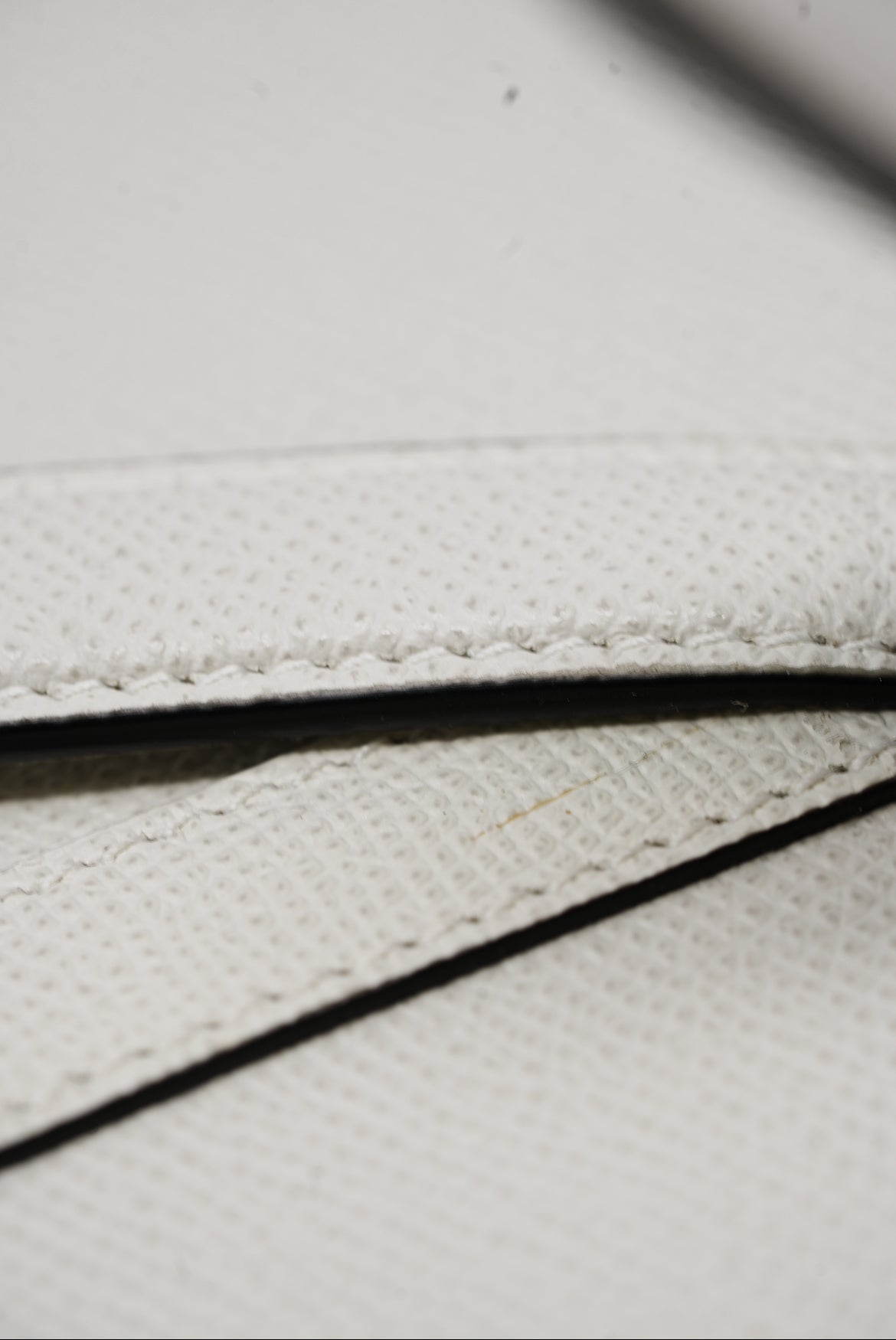 Dior White Leather Mini Saddle Bag