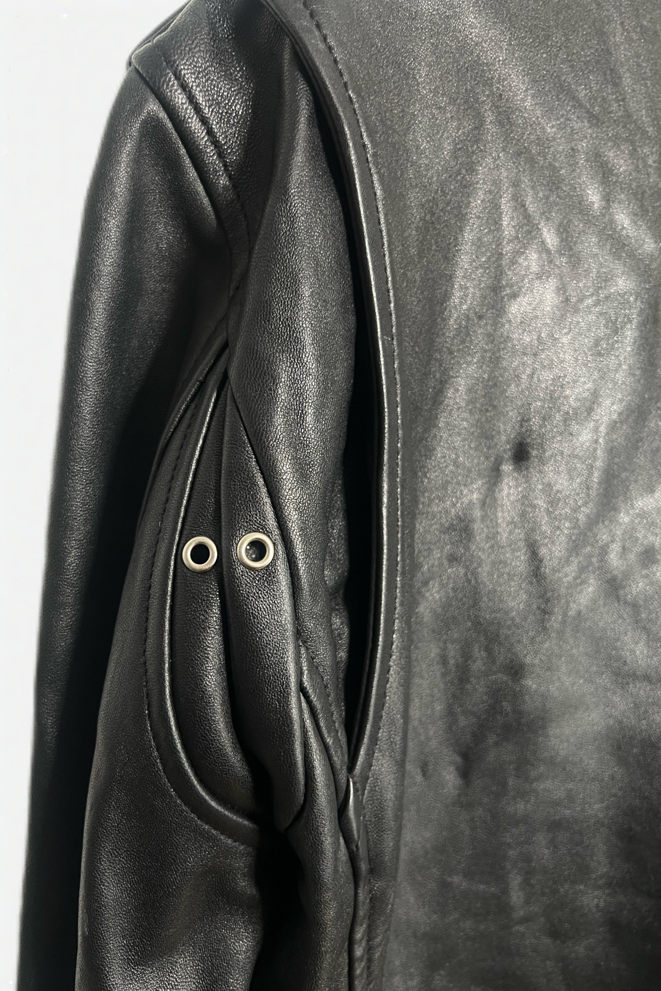 Saint Laurent L17 Double Rider Leather Jacket Black Size 50