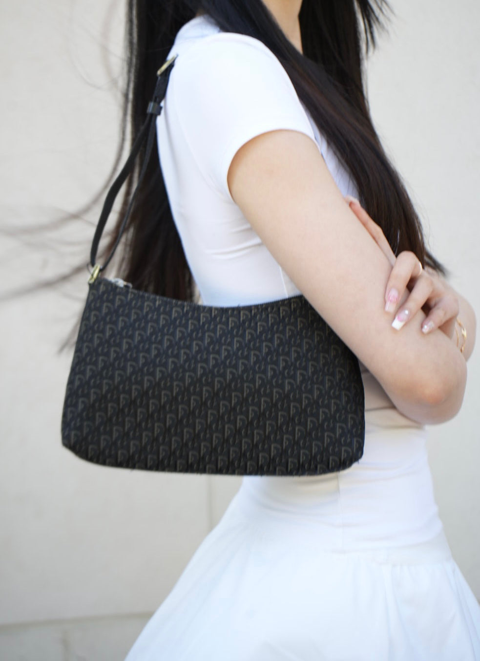 Dior Black Oblique hobo bag 2004
