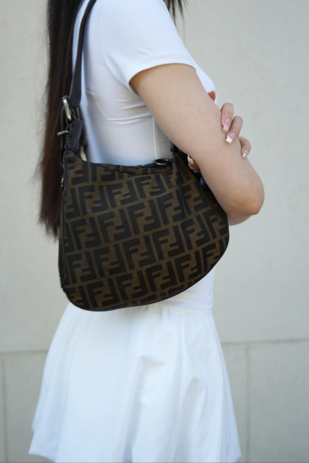 Fendi Zucca FF Shoulder Bag