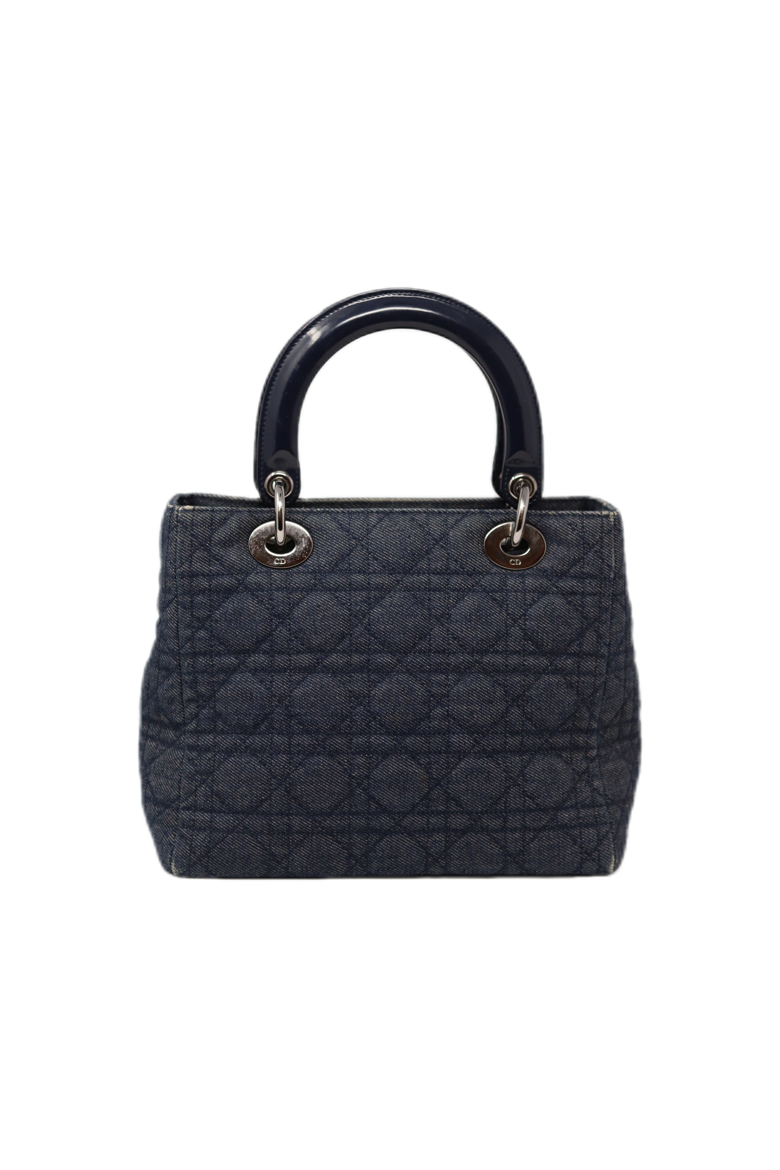Dior 2000 Vintage Lady Dior Denim Hand Bag