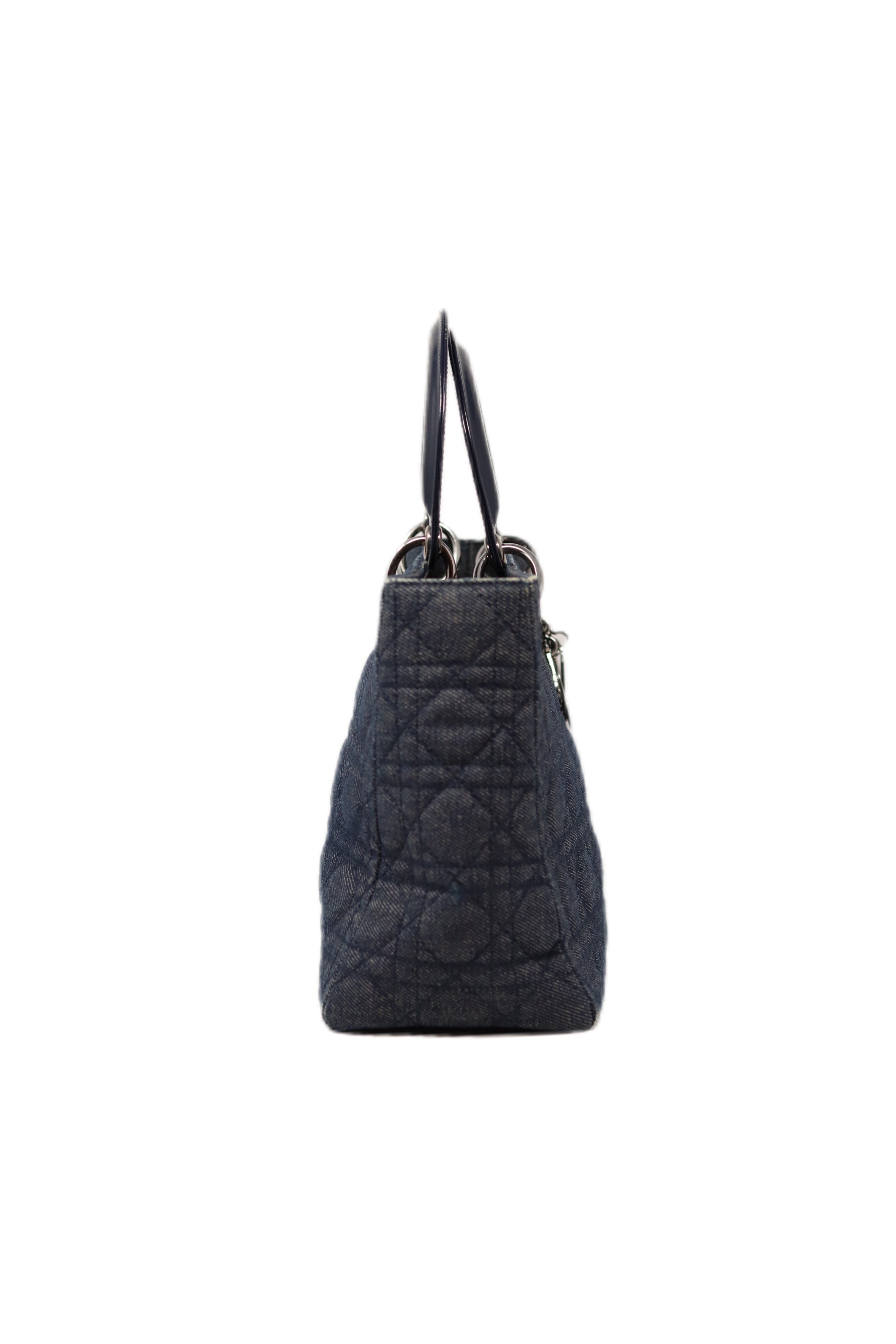 Dior 2000 Vintage Lady Dior Denim Hand Bag