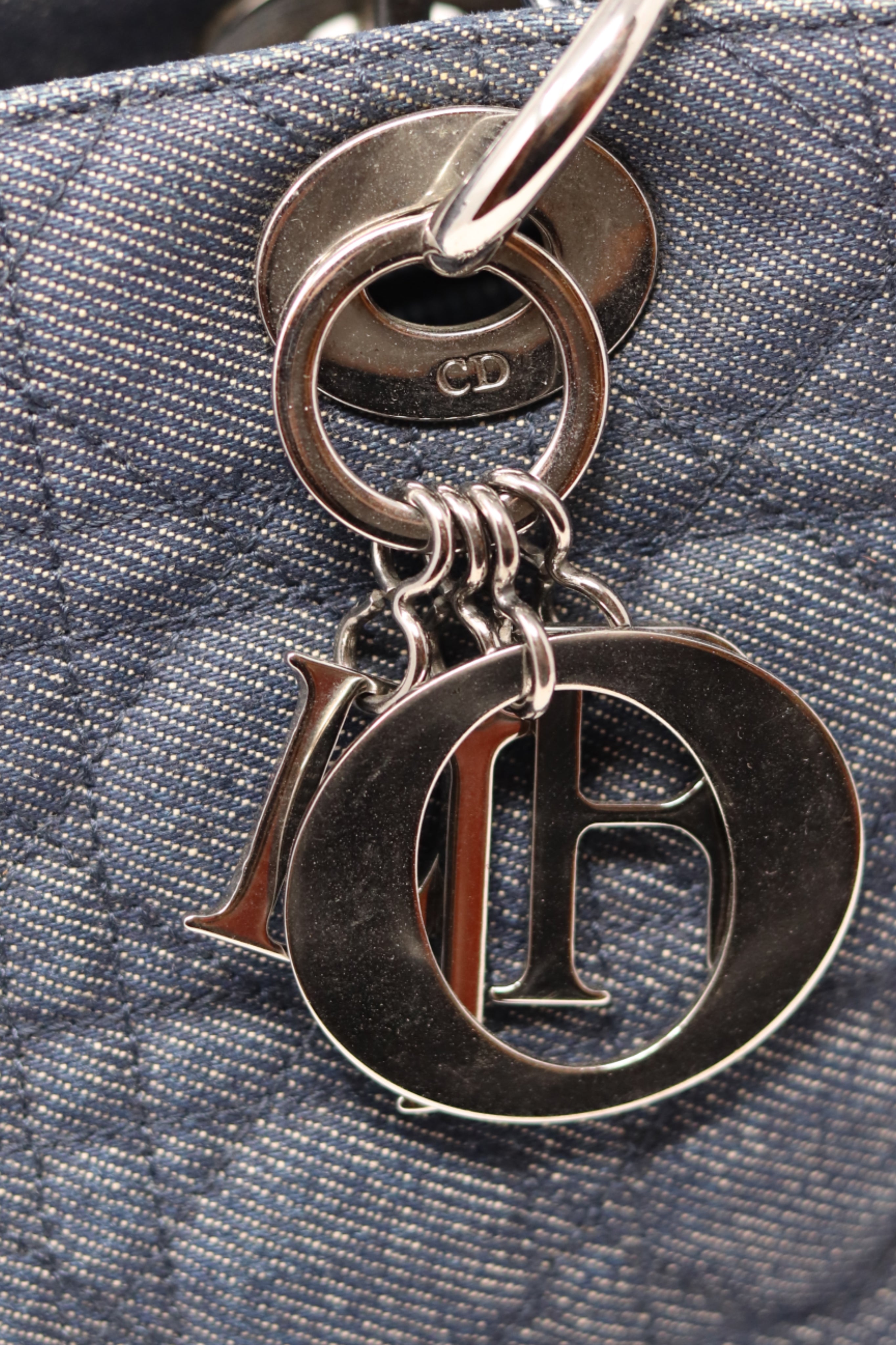 Dior 2000 Vintage Lady Dior Denim Hand Bag