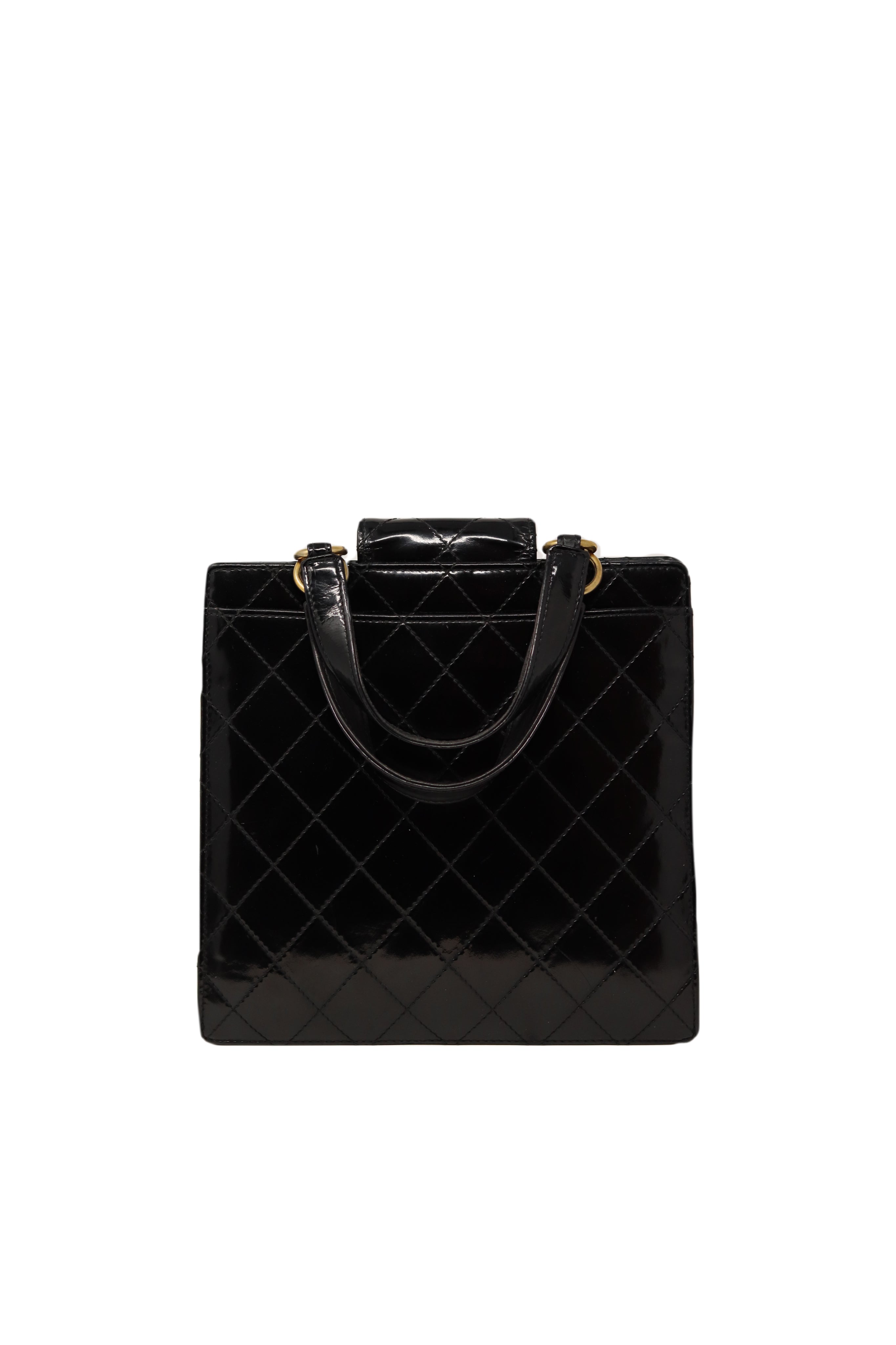Pre-Owned Chanel Patent Wild Stitch Tote Bag