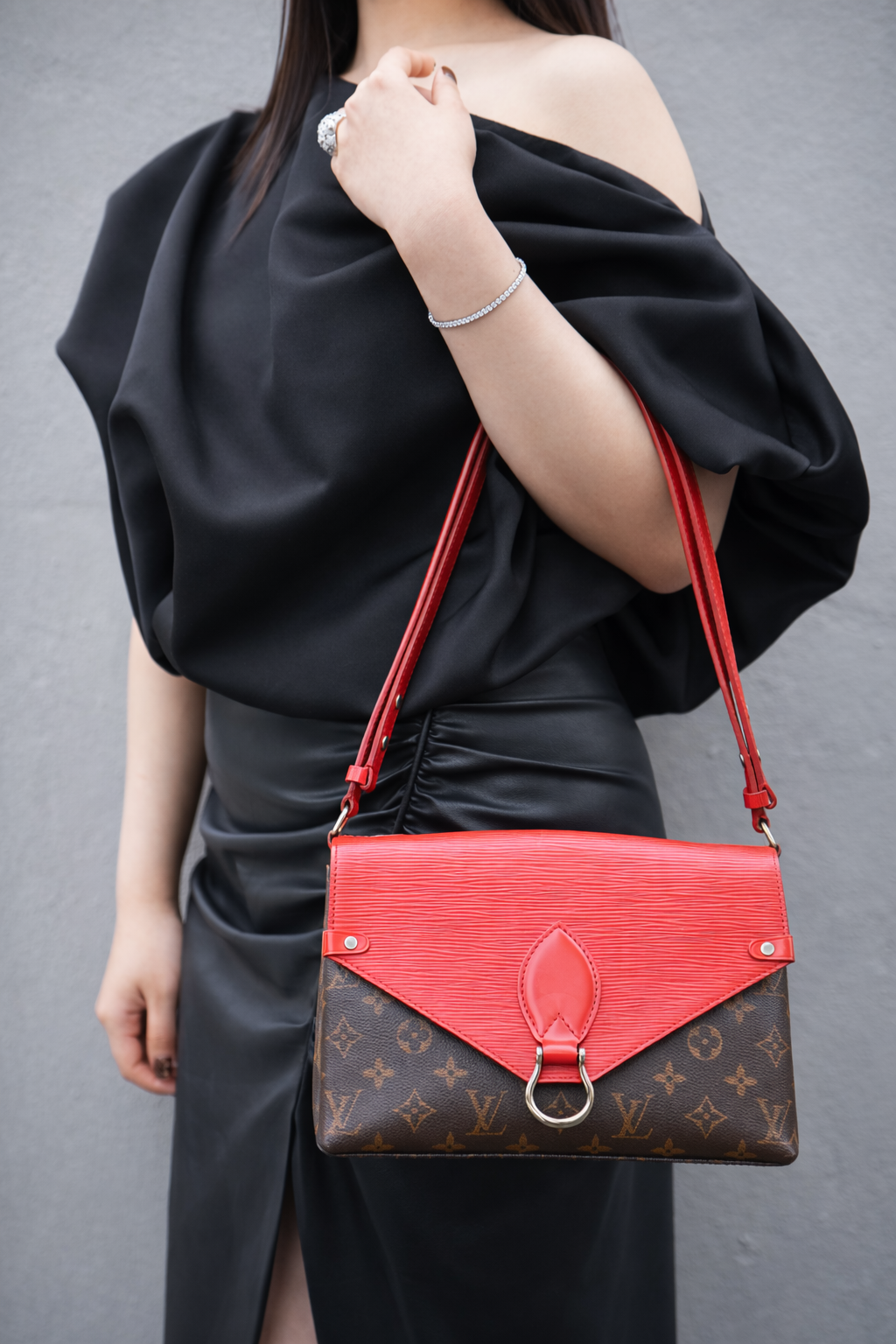 Louis Vuitton 2017 Monogram Epi Saint Michel Coquelicot Shoulder Bag