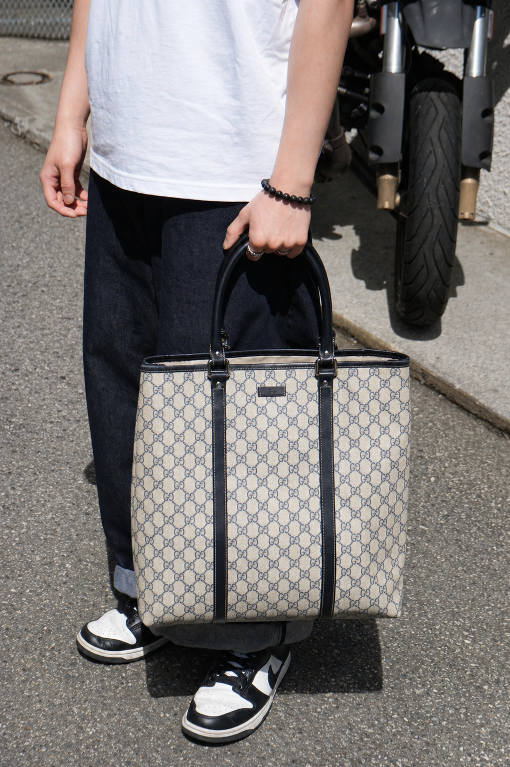 Gucci GG Plus Monogram Joy Vertical Tote Navy