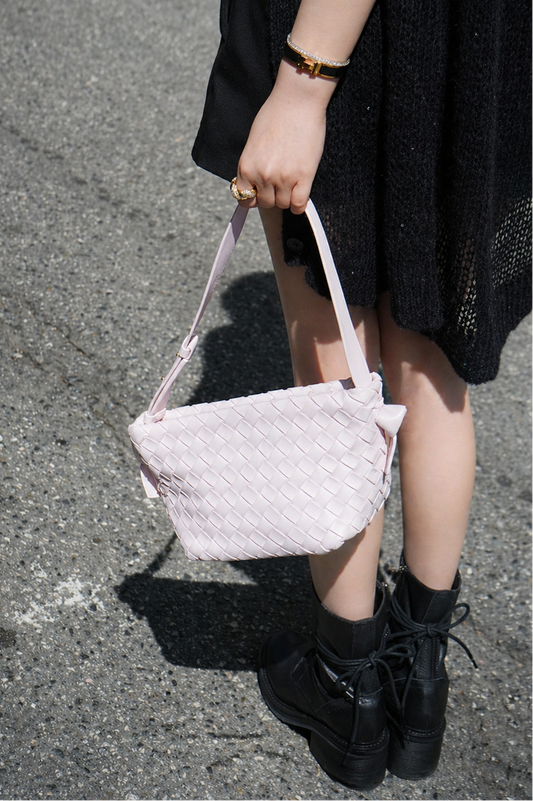 Bottega Veneta Nappa Intrecciato Tie Shoulder Bag Bliss Washed