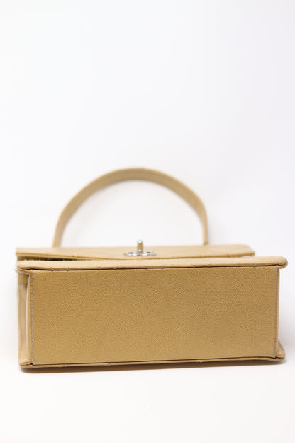Pre-Owned CHANEL Wild Stitch Kelly Hand Bag Caviar Beige