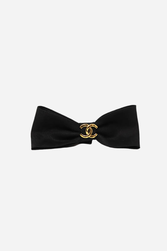 Pre-Owned Chanel 80's/90's Bow Hair Barrette Black