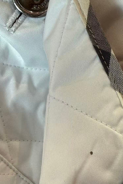 Burberry White Quilted Jacket Size XXL