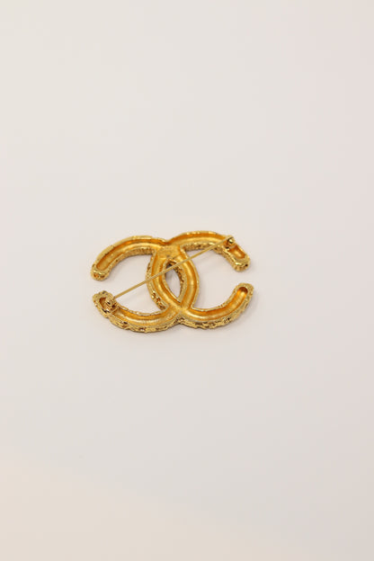 Pre-Owned CHANEL 1993 Florentine CC Brooch