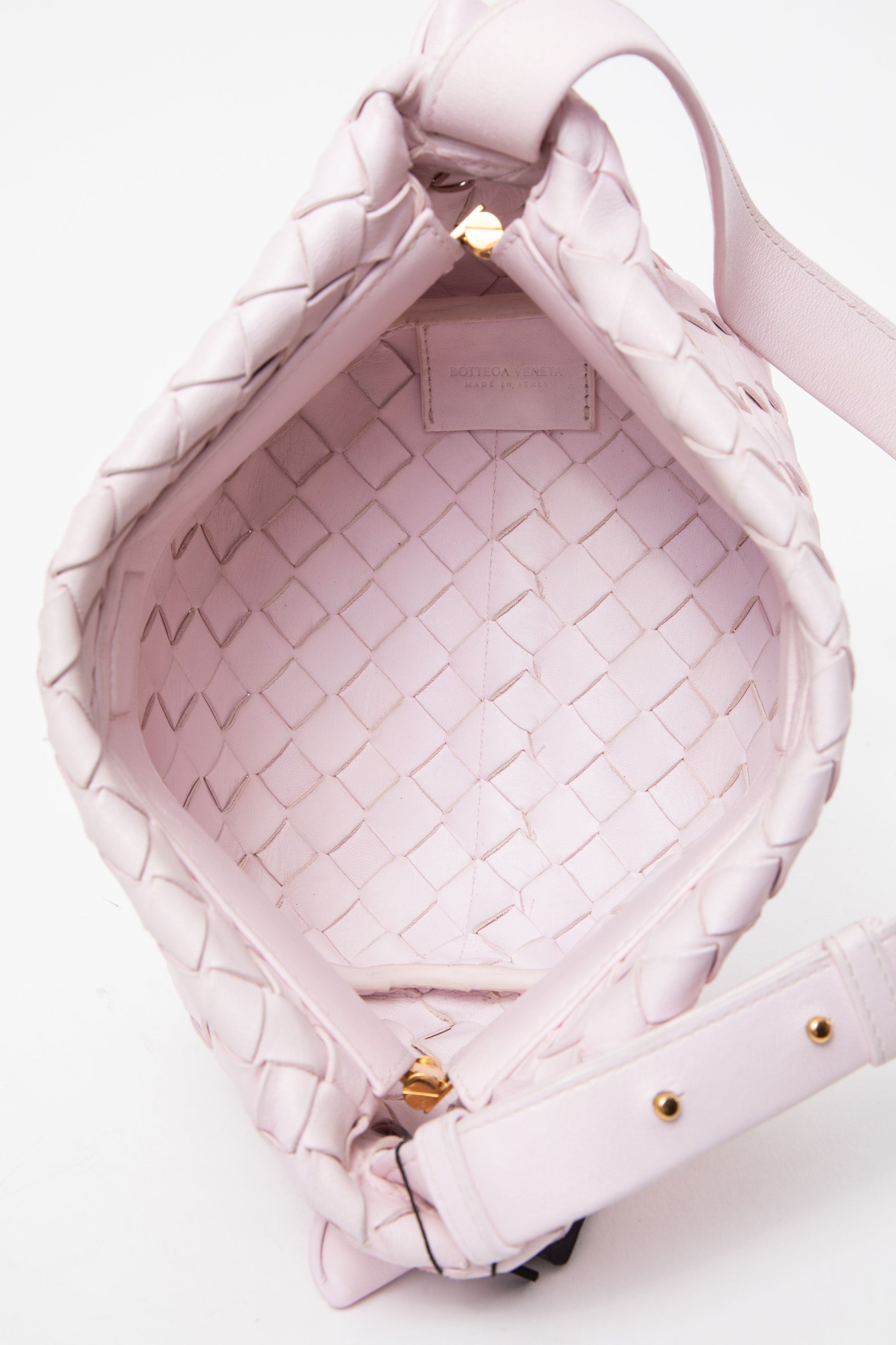 Bottega Veneta Nappa Intrecciato Tie Shoulder Bag Bliss Washed