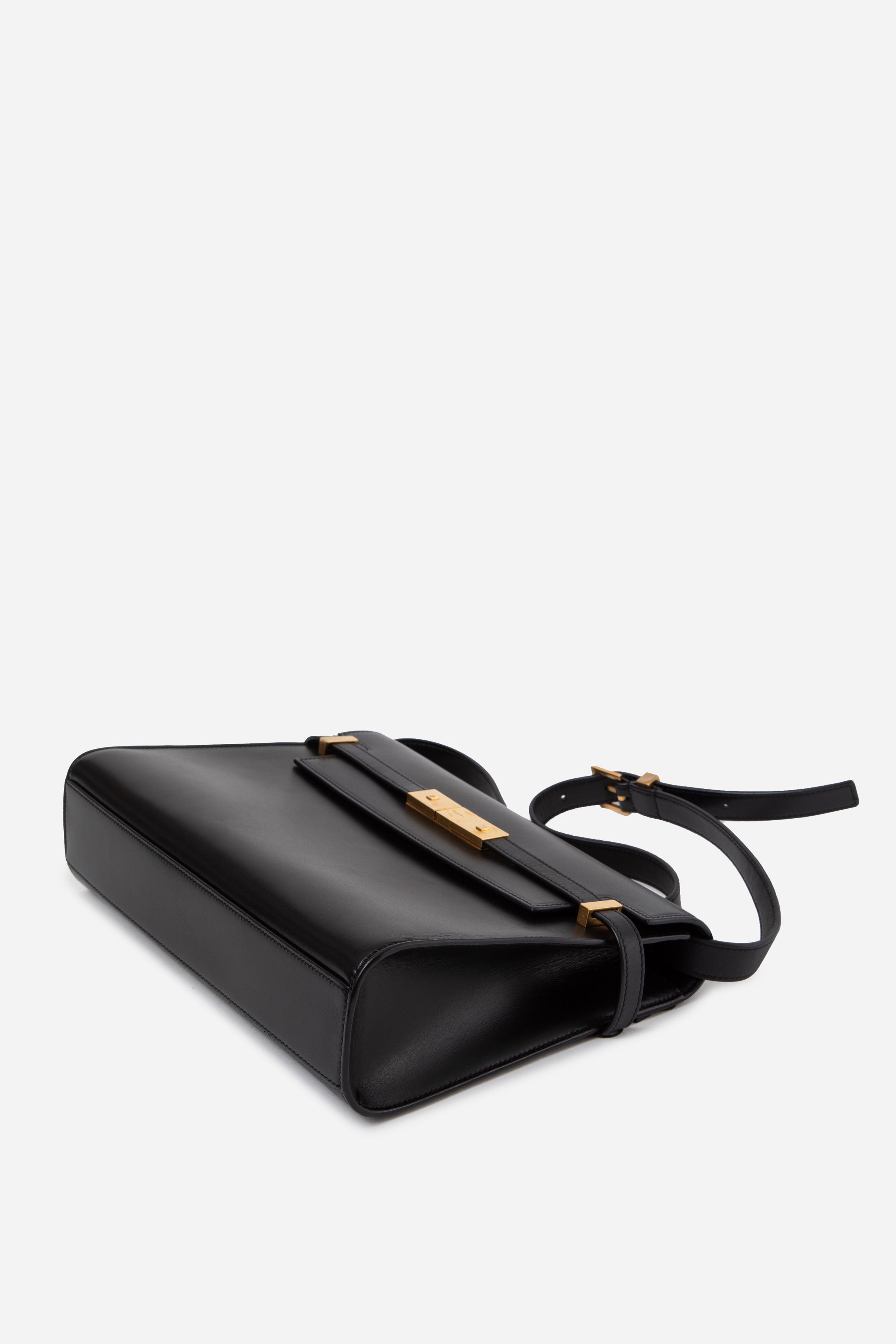 Saint Laurent 2021 Medium Calfskin Manhattan Shoulder Bag Black