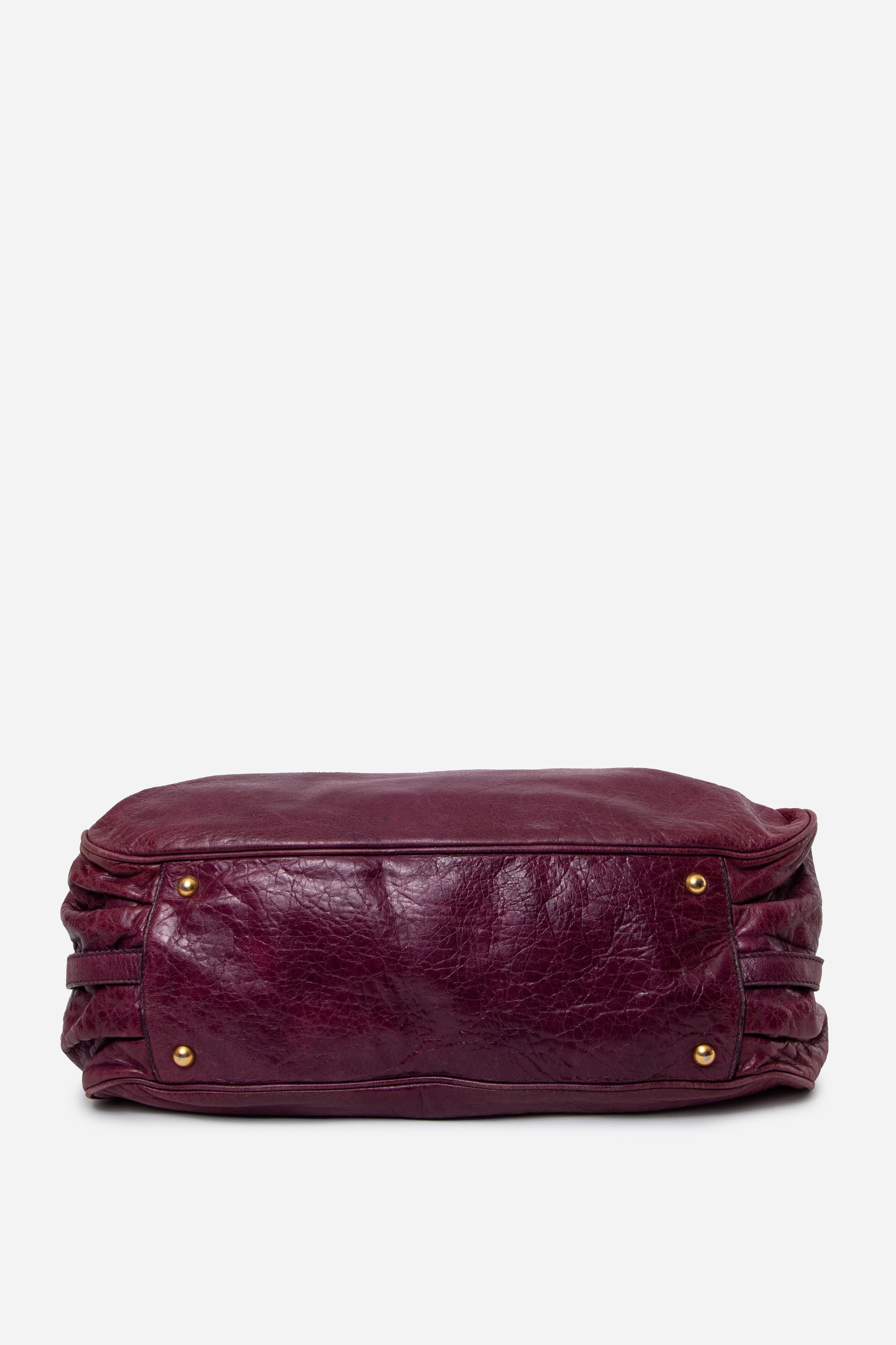 Miu Miu Purple Calfskin Tote Bag With Strap